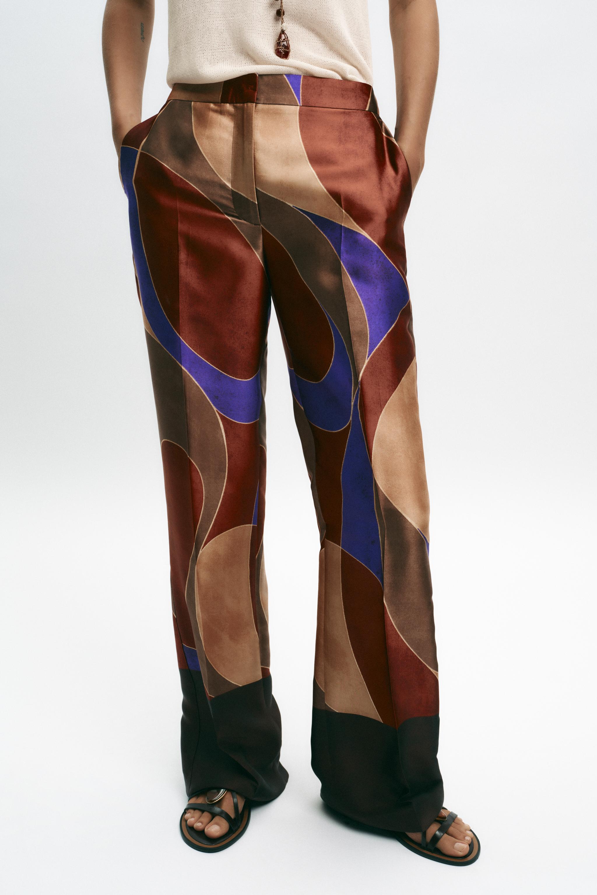 PRINTED SATIN PANTS