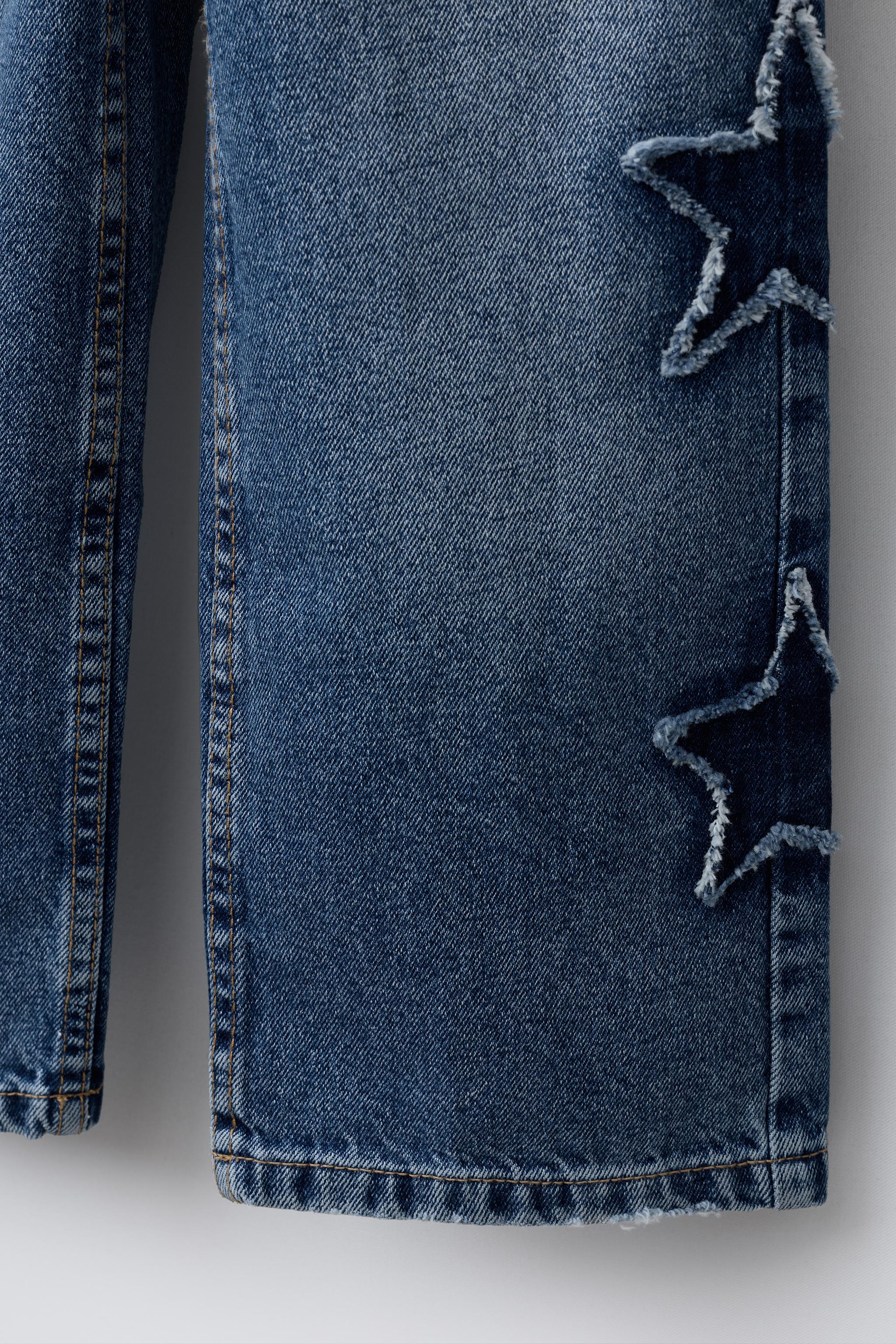 STAR PATCH WIDE LEG JEANS