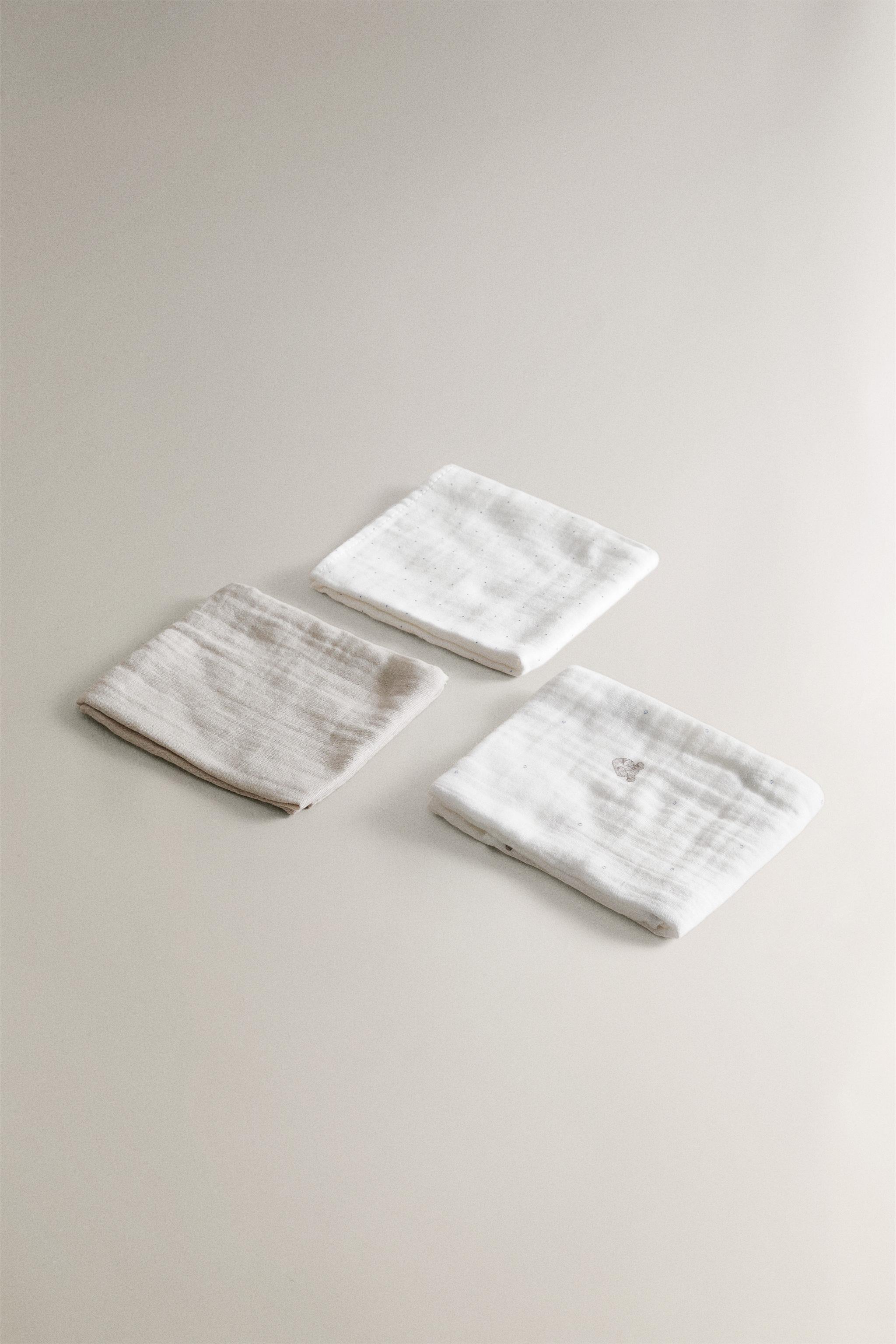 SET OF CHILDREN'S ELEPHANT MUSLIN CLOTHS (SET OF 3)