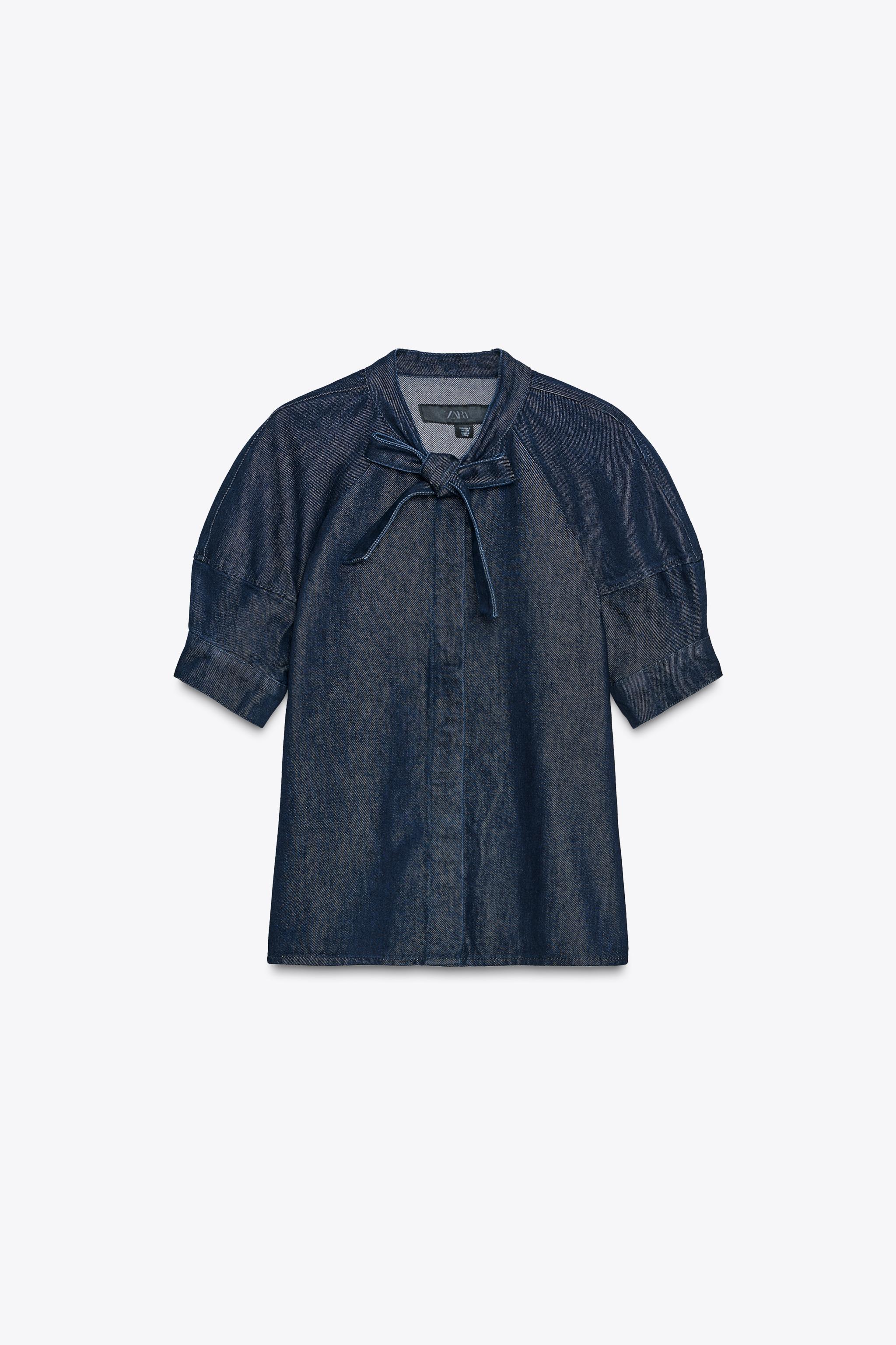 ZW COLLECTION DENIM TIE SHIRT