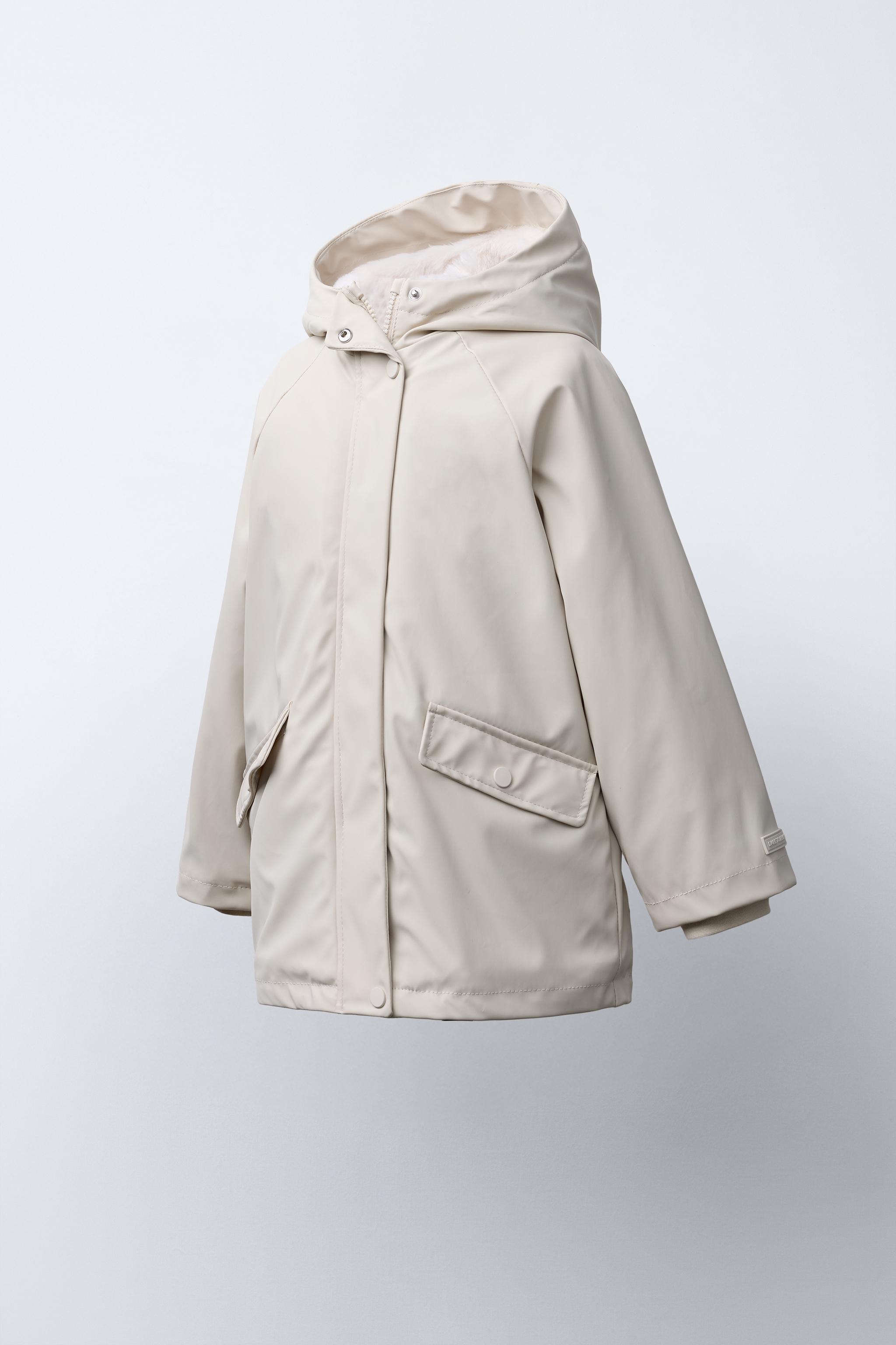 WATER REPELLENT COATED FAUX FUR JACKET