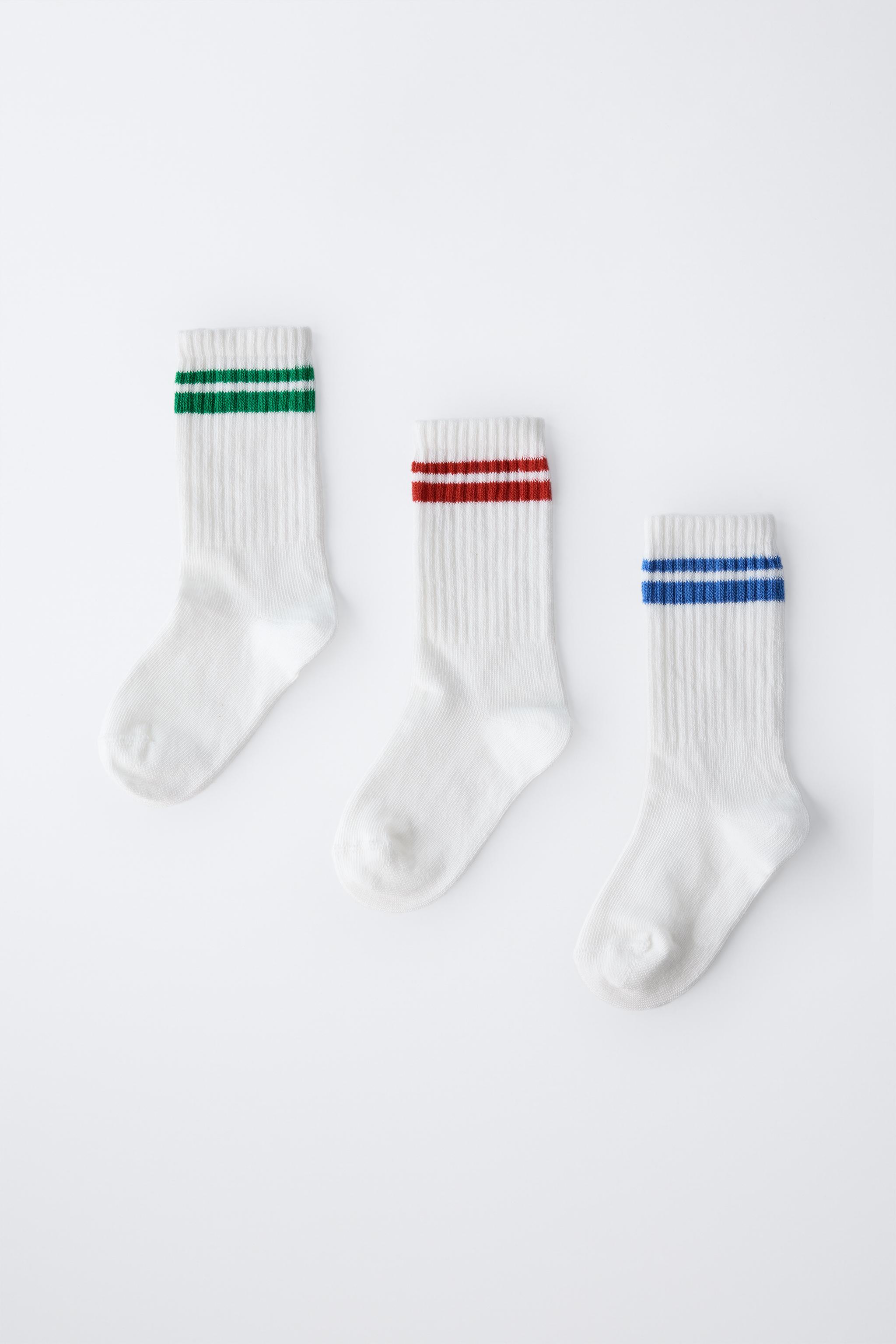 THREE-PACK OF STRIPED LONG SOCKS