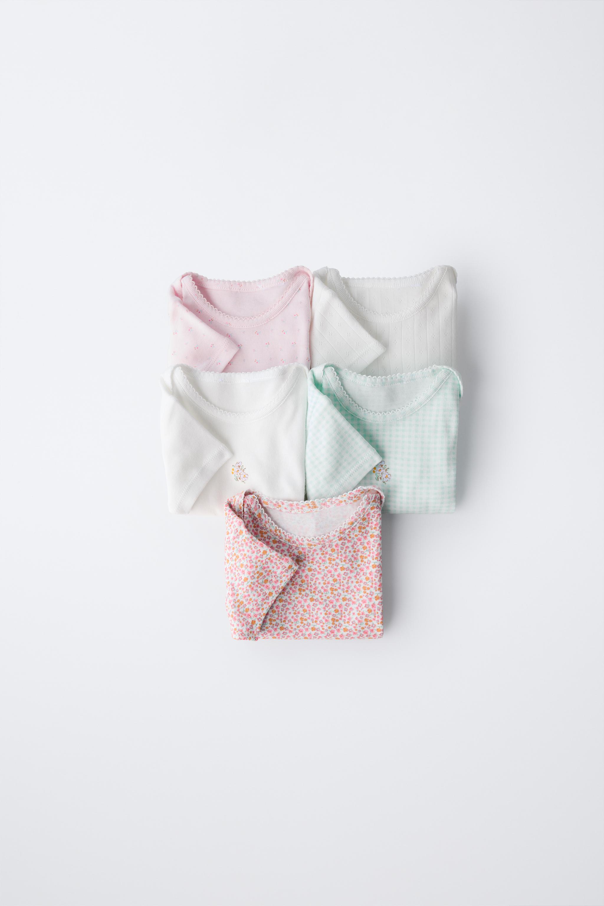 FIVE-PACK OF PATCHWORK BODYSUITS