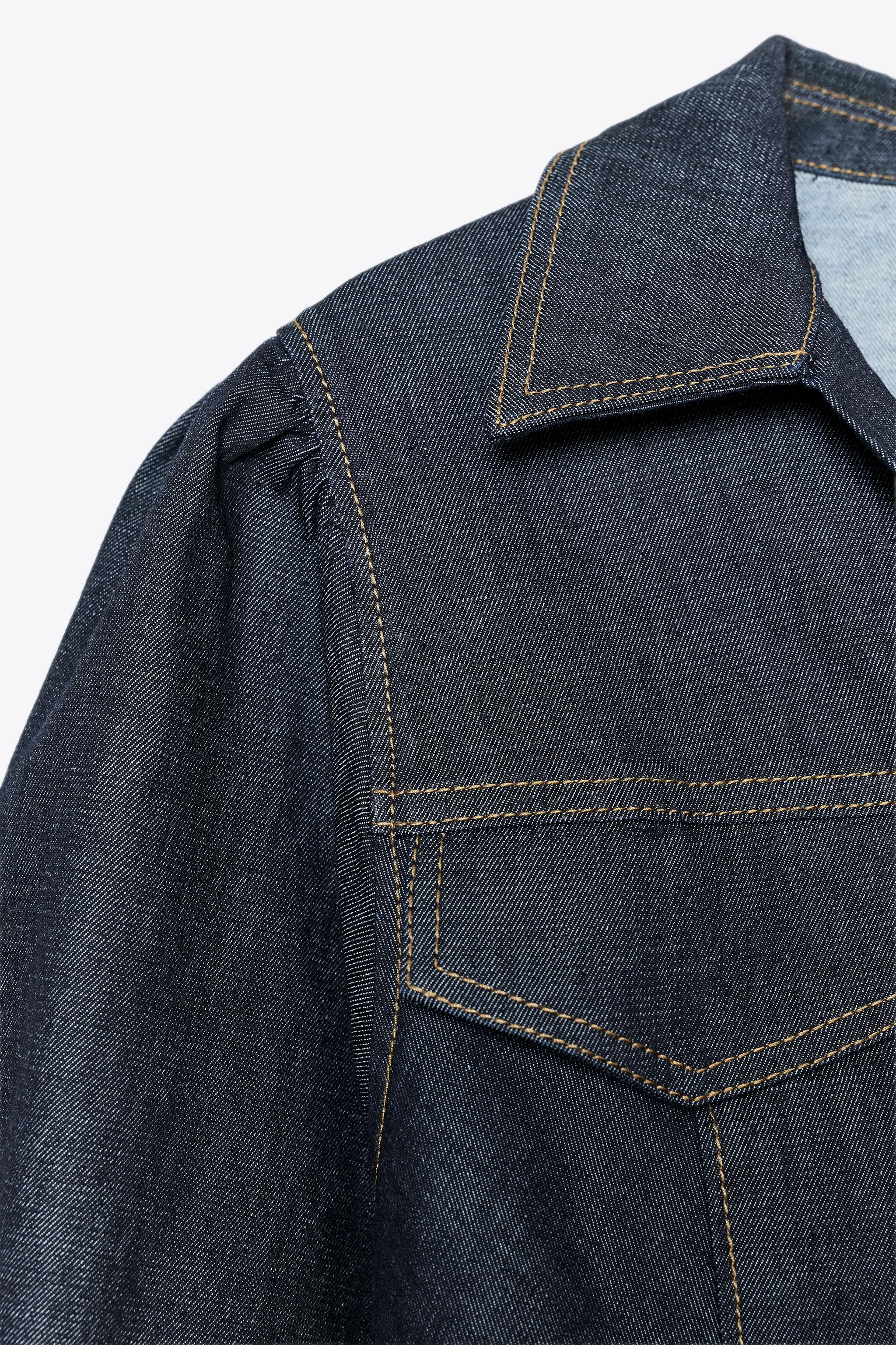 Z1975 FITTED DENIM PUFF SLEEVE SHIRT