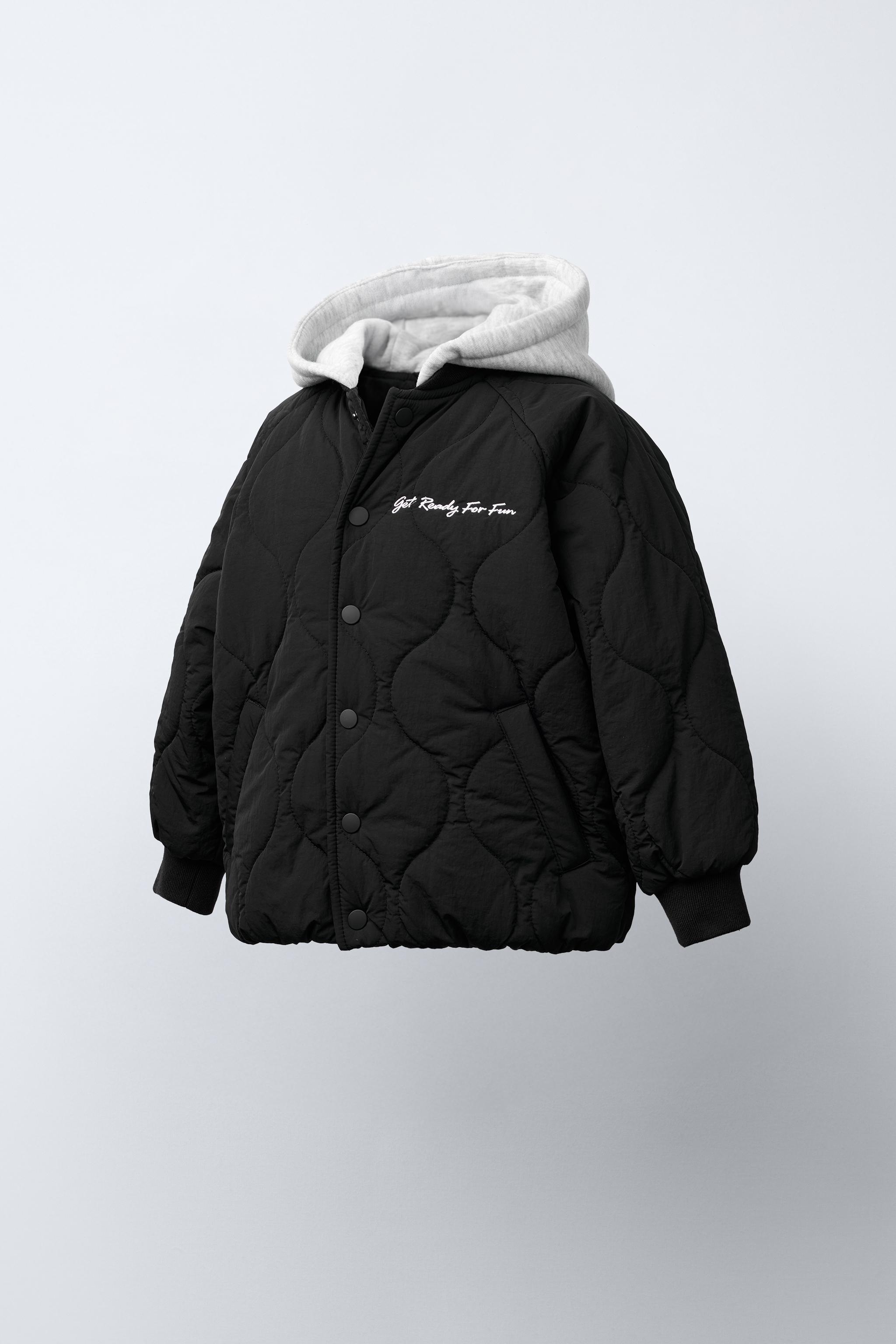 WATER REPELLENT HOODED PADDED BOMBER JACKET