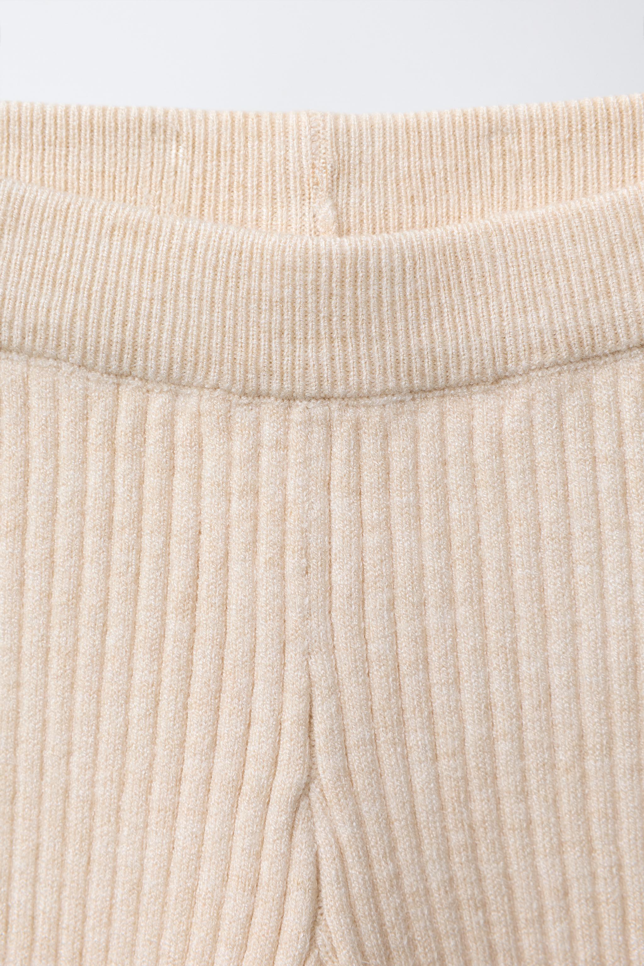 BOW DETAIL KNIT FLARE LEGGINGS