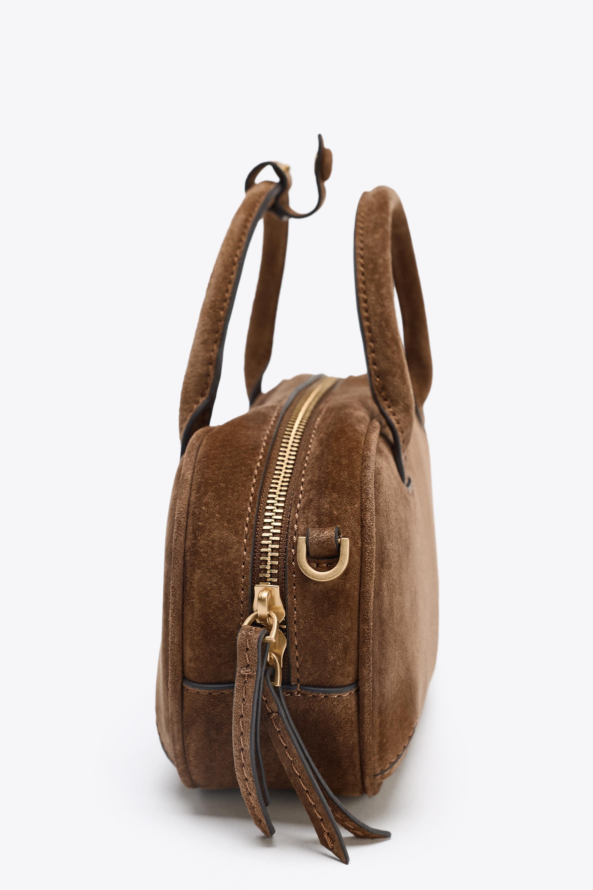 DOUBLE HANDLE MINI SUEDE BAG