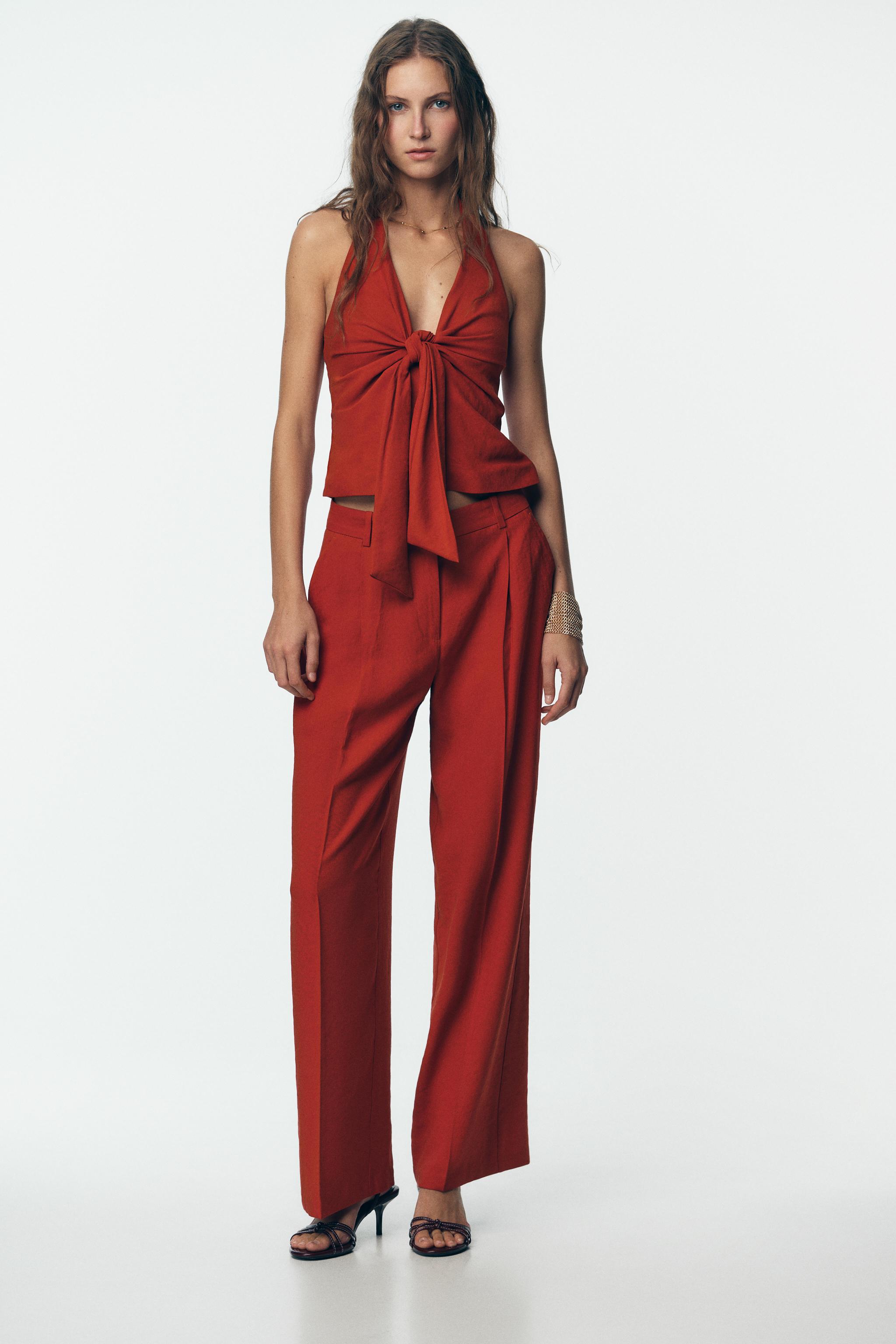 PLEATED WIDE LEG PANTS