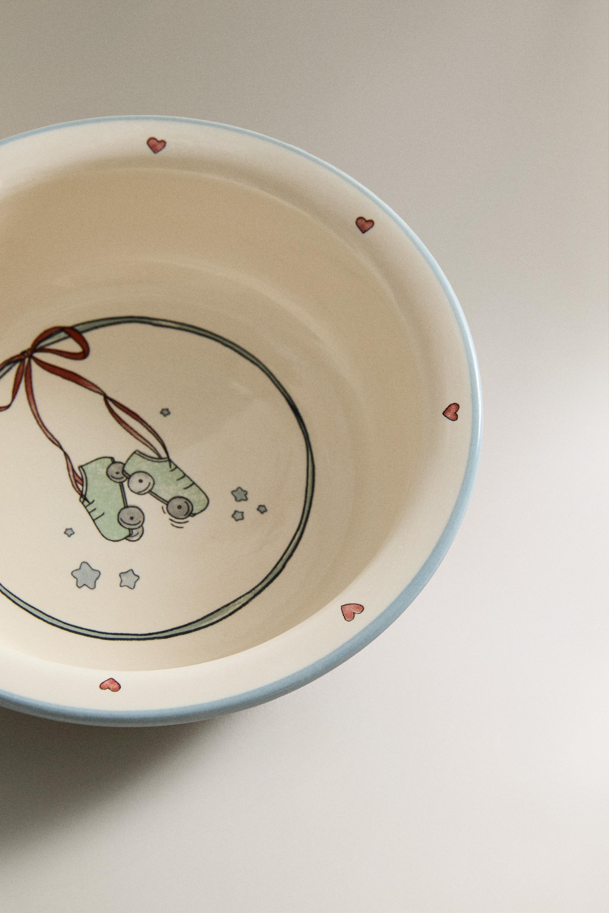 CHILDREN'S SKATER DOG CERAMIC BOWL