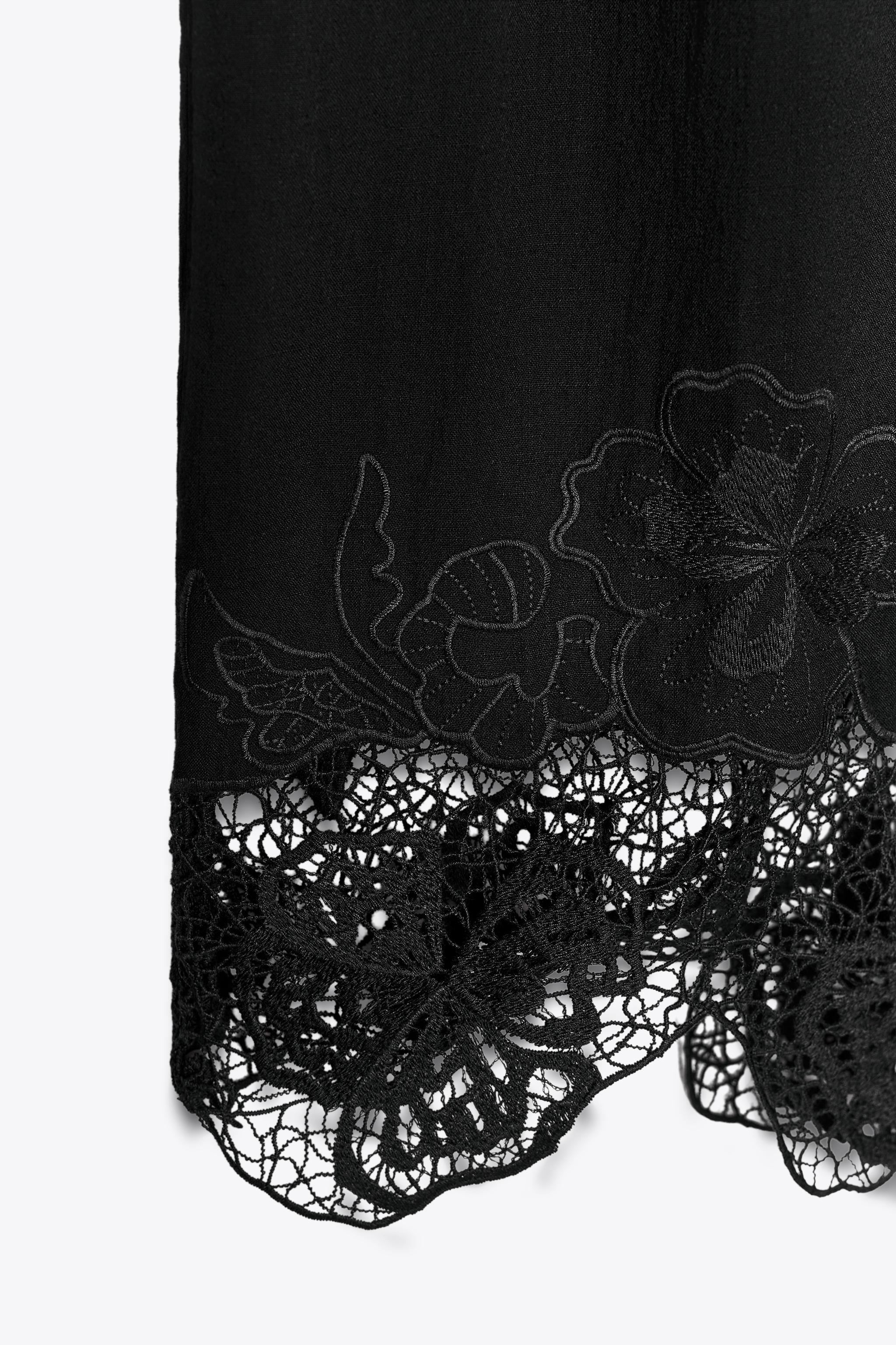 EMBROIDERED HEM CULOTTES