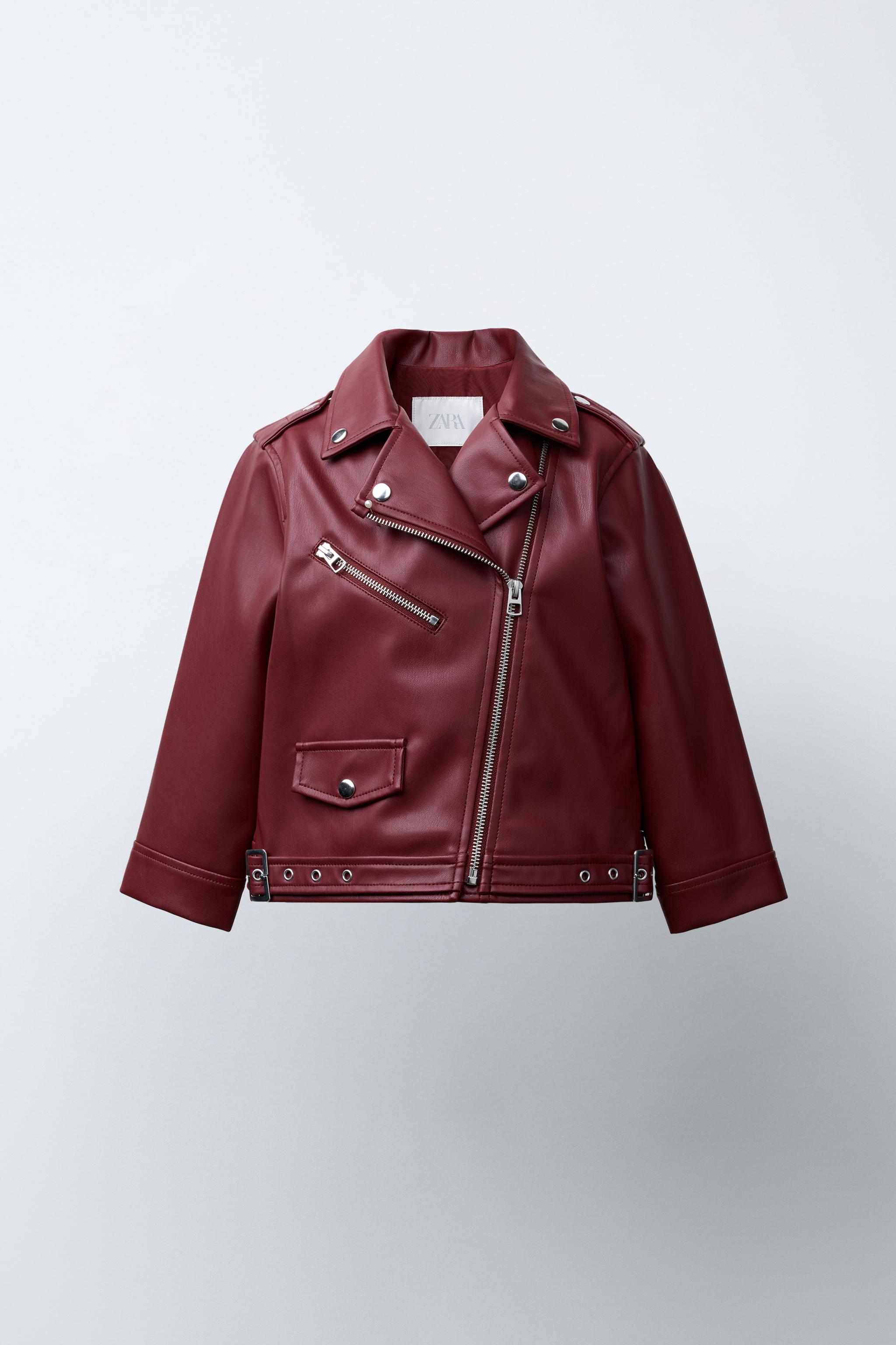 FAUX LEATHER BIKER JACKET WITH BUCKLES