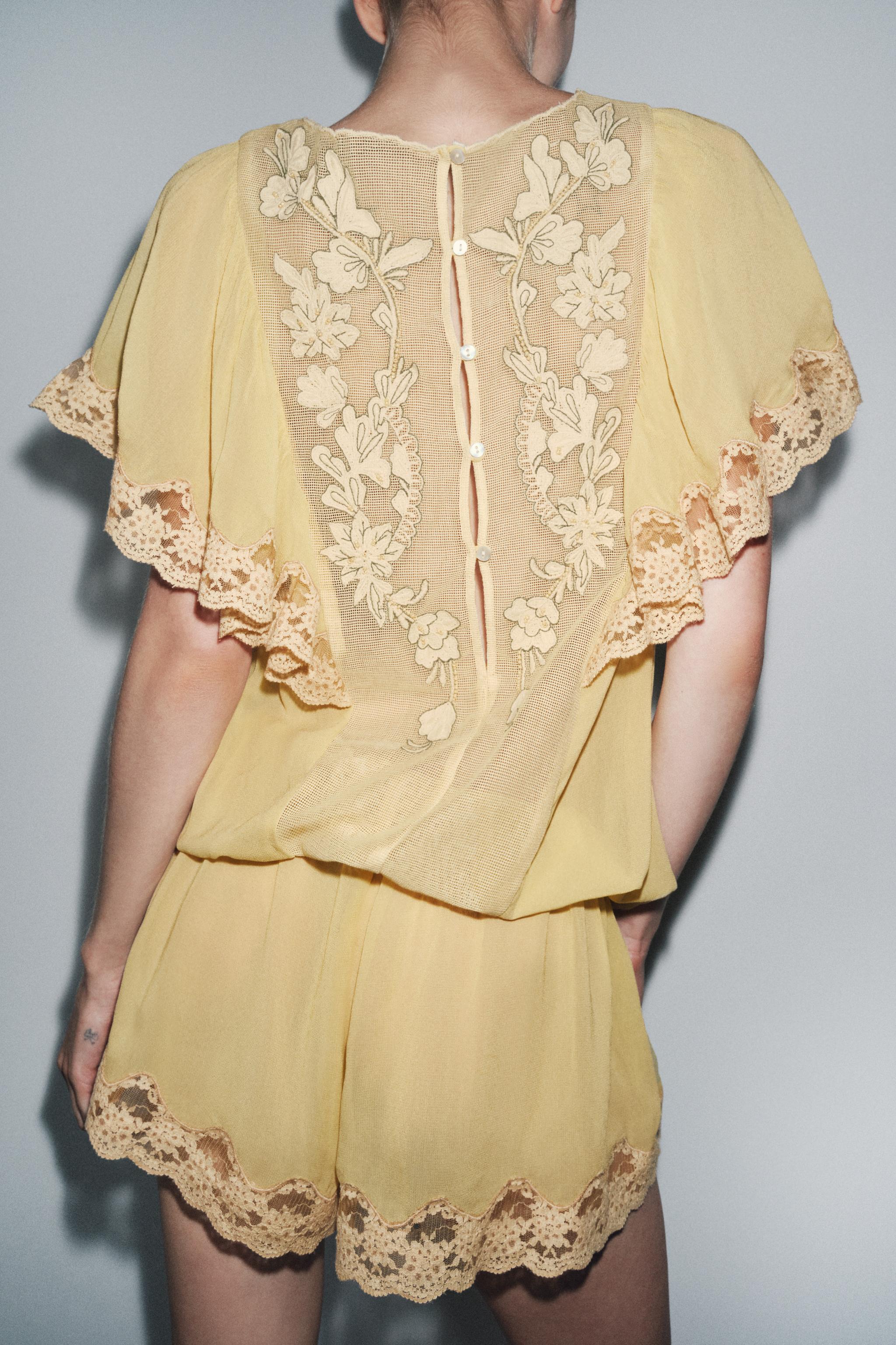 TULLE JUMPSUIT WITH EMBROIDERY AND BEADS