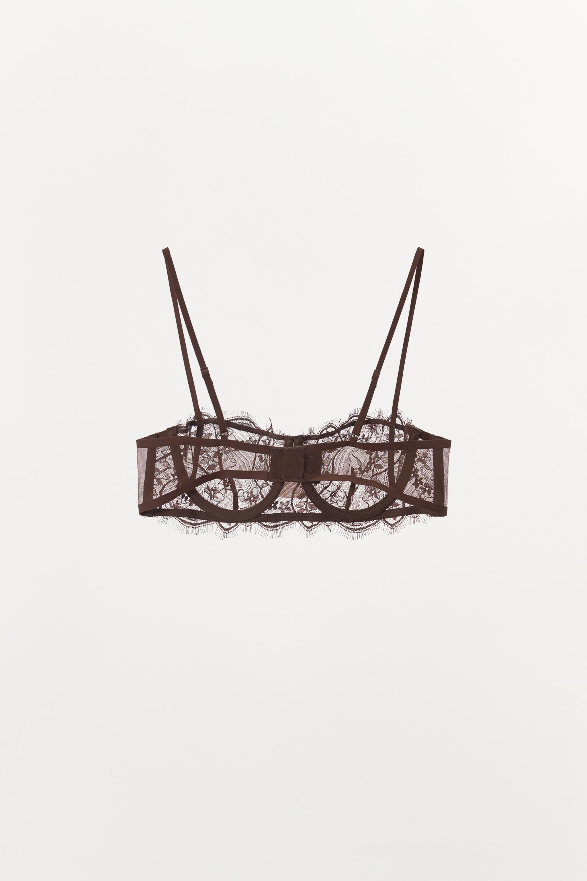 FLORAL EMBROIDERED LACE UNDERWIRE BRALETTE