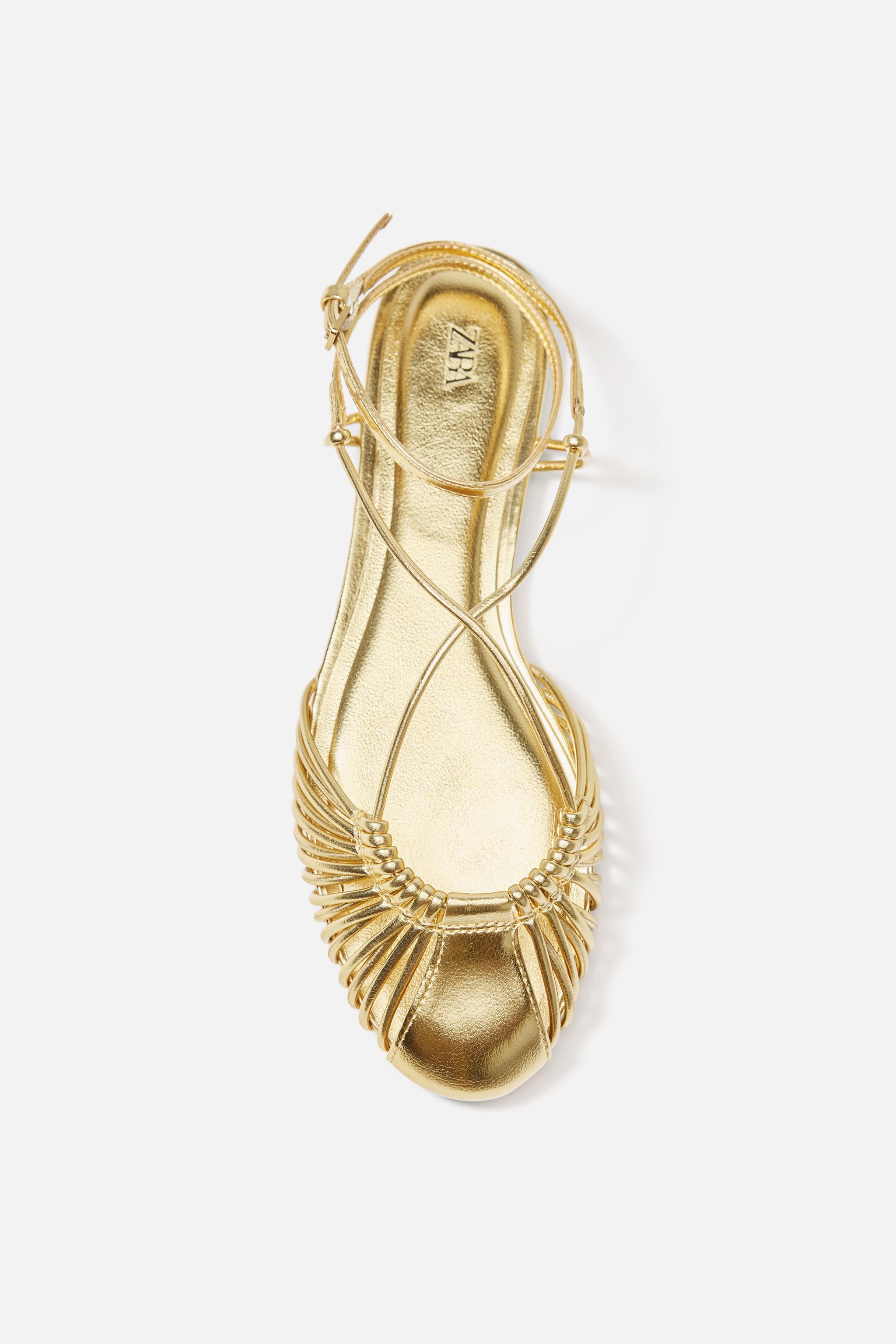 METALLIC STRAPPY FISHERMAN SANDALS