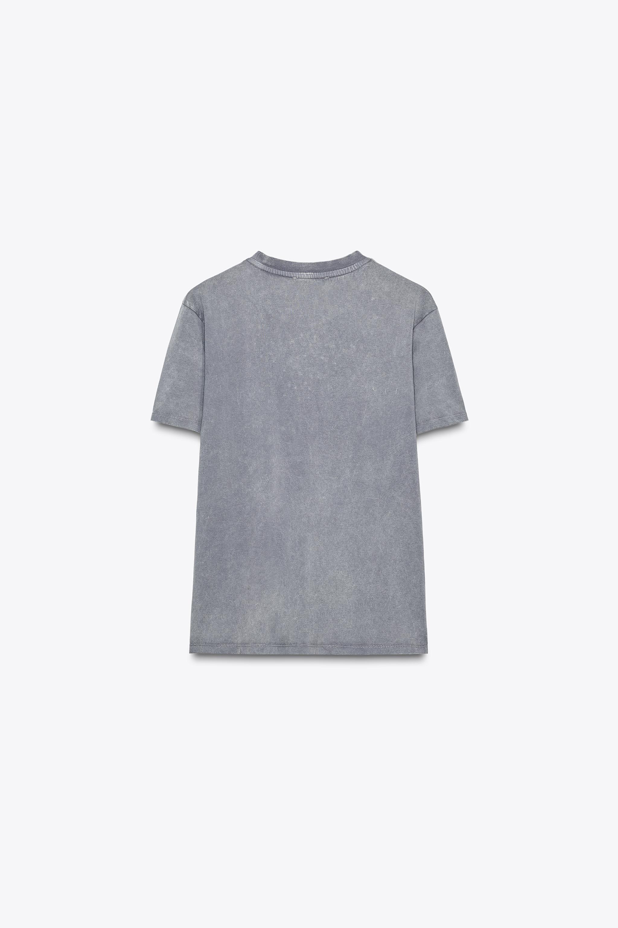 WASHED EFFECT JEWEL T-SHIRT