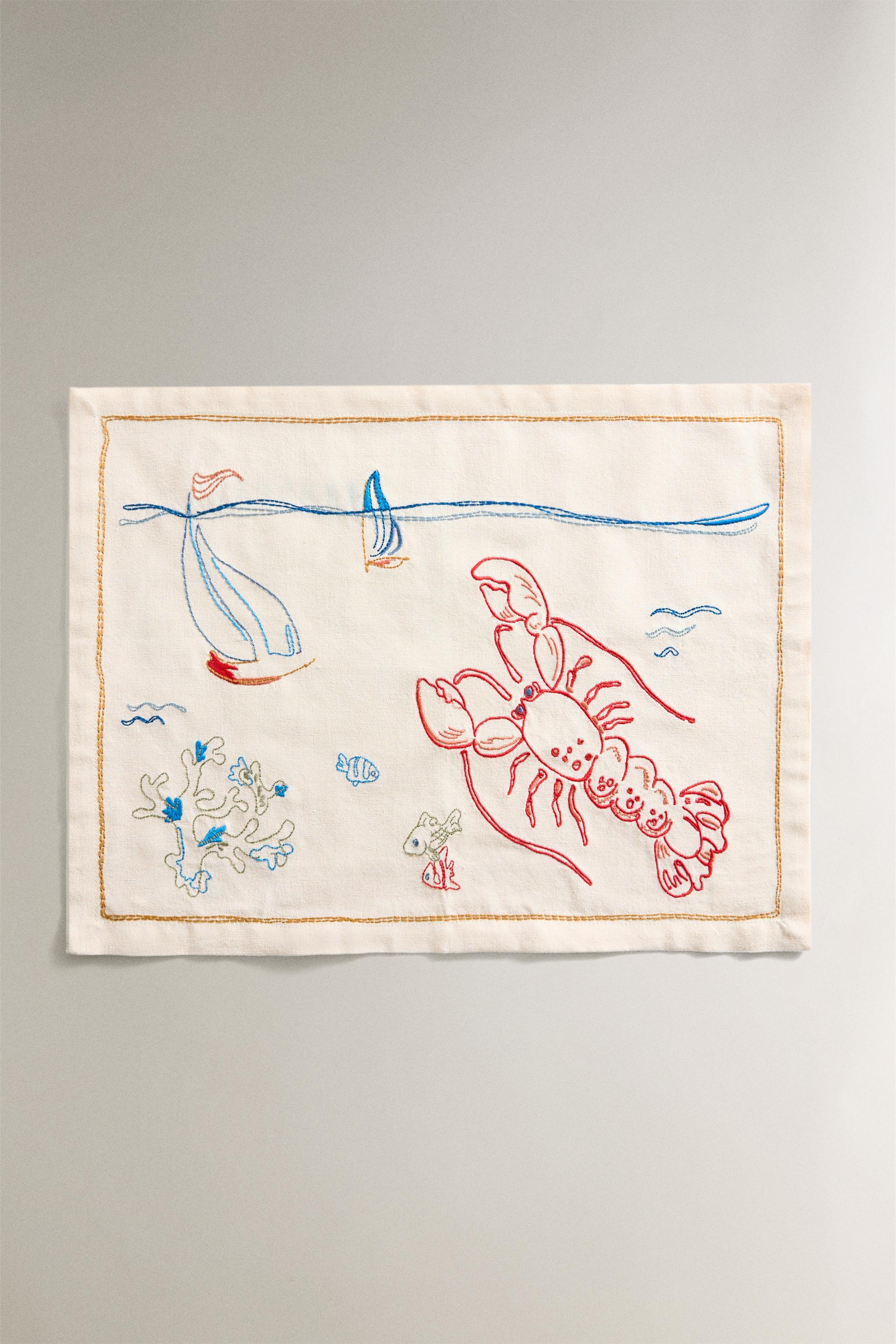 EMBROIDERED LOBSTER PLACEMAT