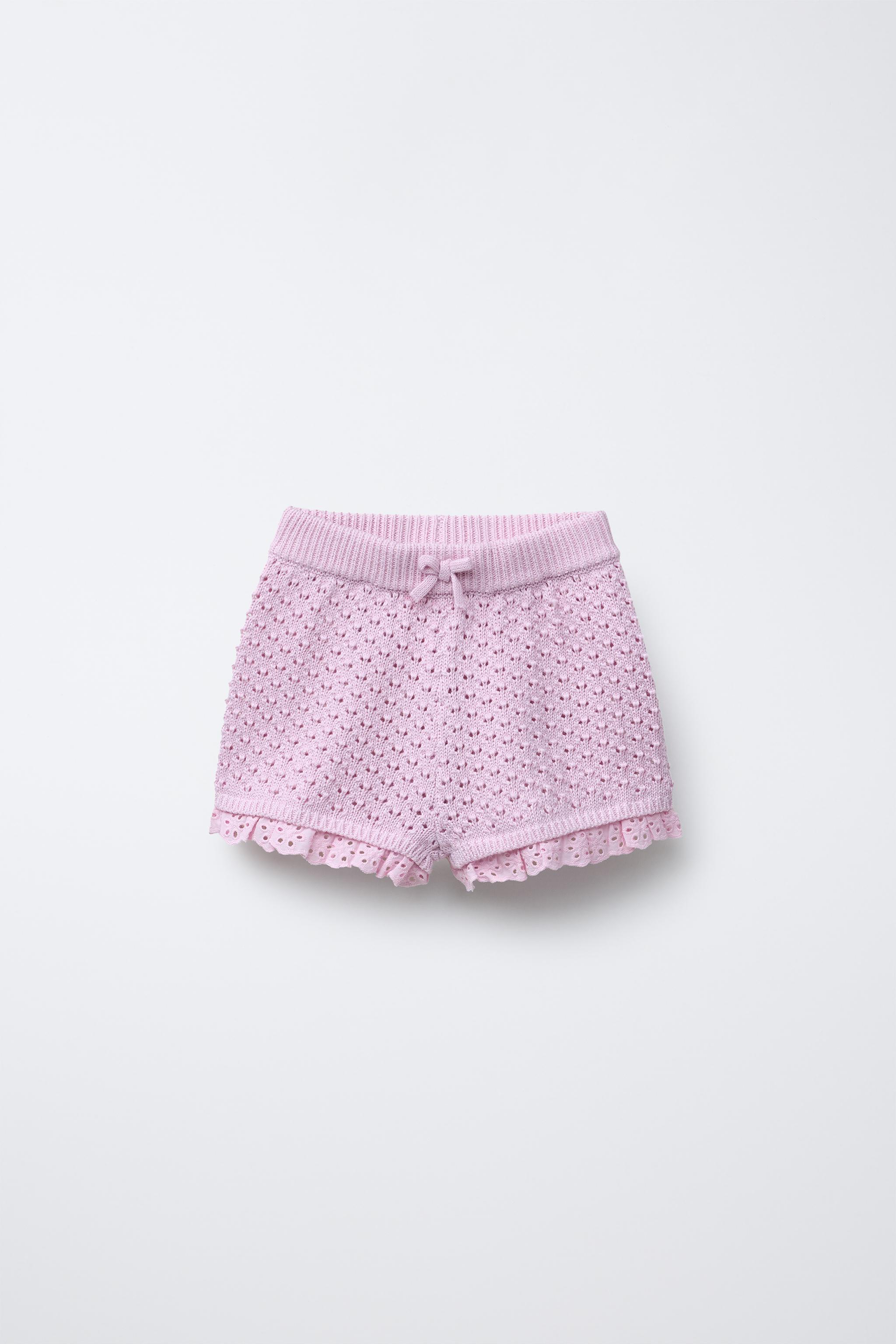 LACE TRIM KNIT SHORTS