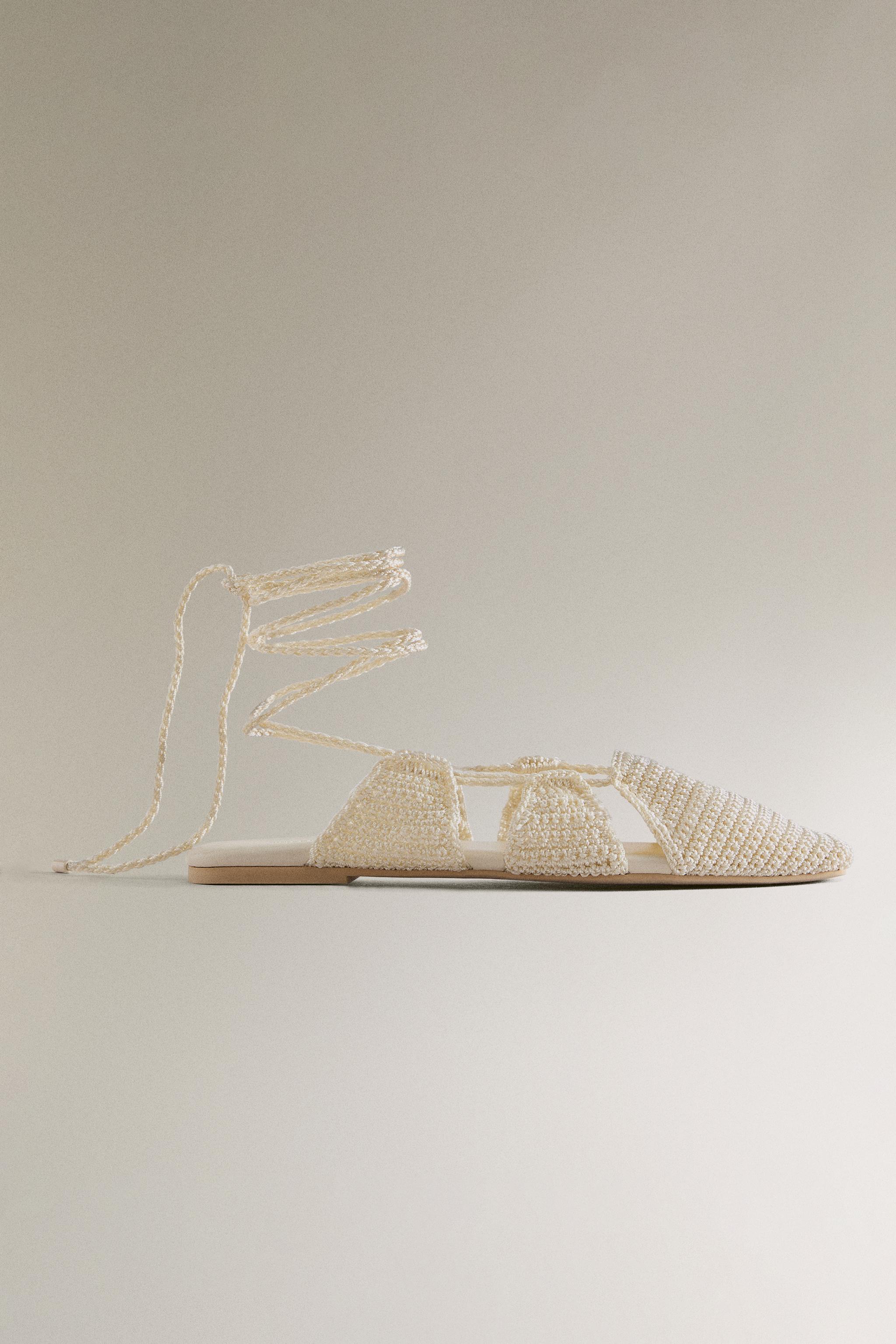 CROCHET SANDALS WITH ANKLE STRAPS