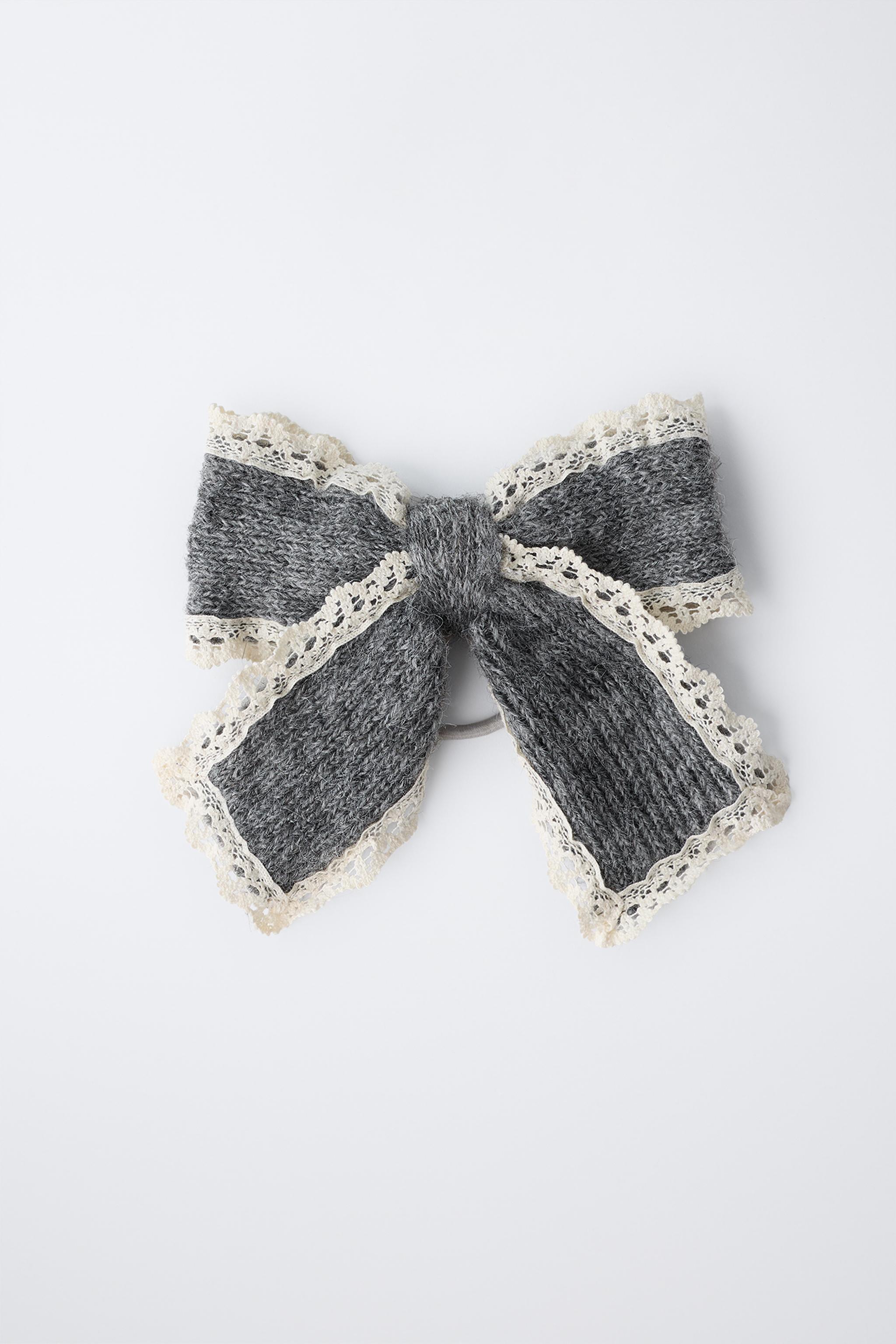 KNIT BOW BARRETTE HAIR TIE