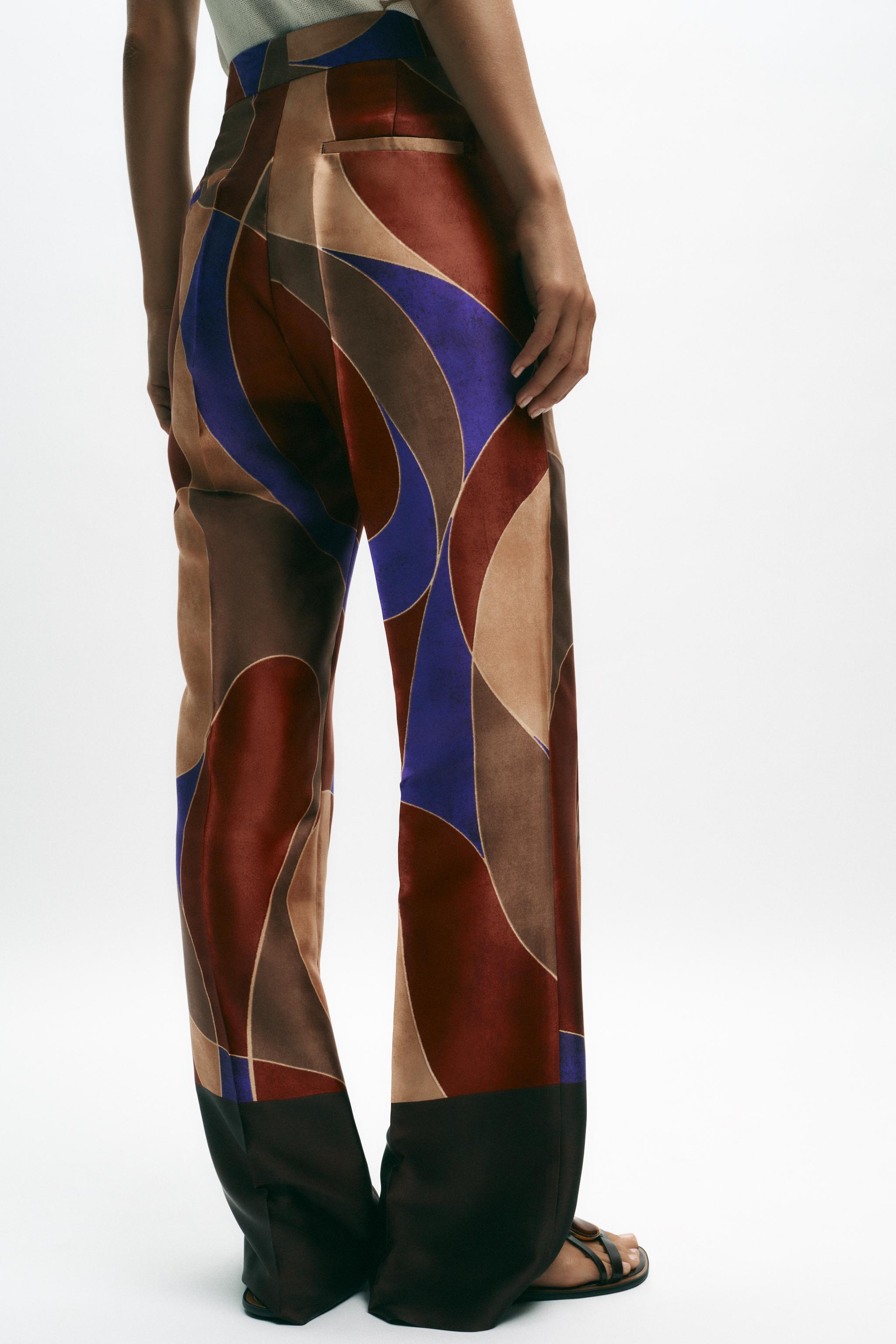 PRINTED SATIN PANTS