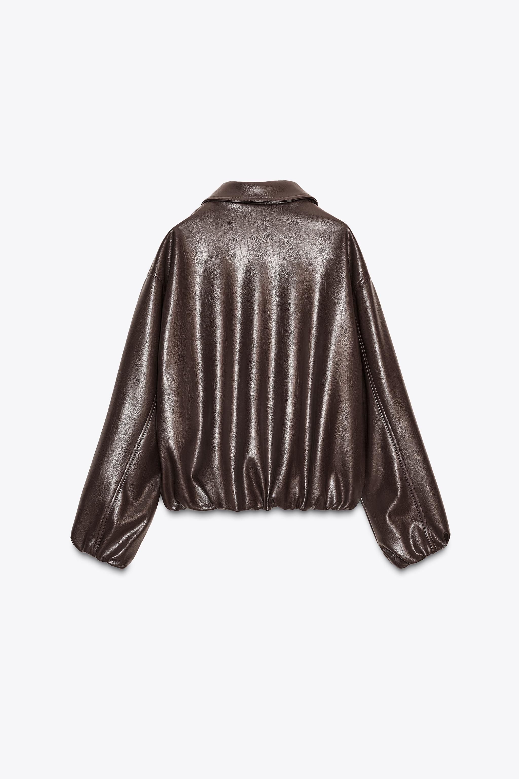 FAUX LEATHER BOMBER JACKET
