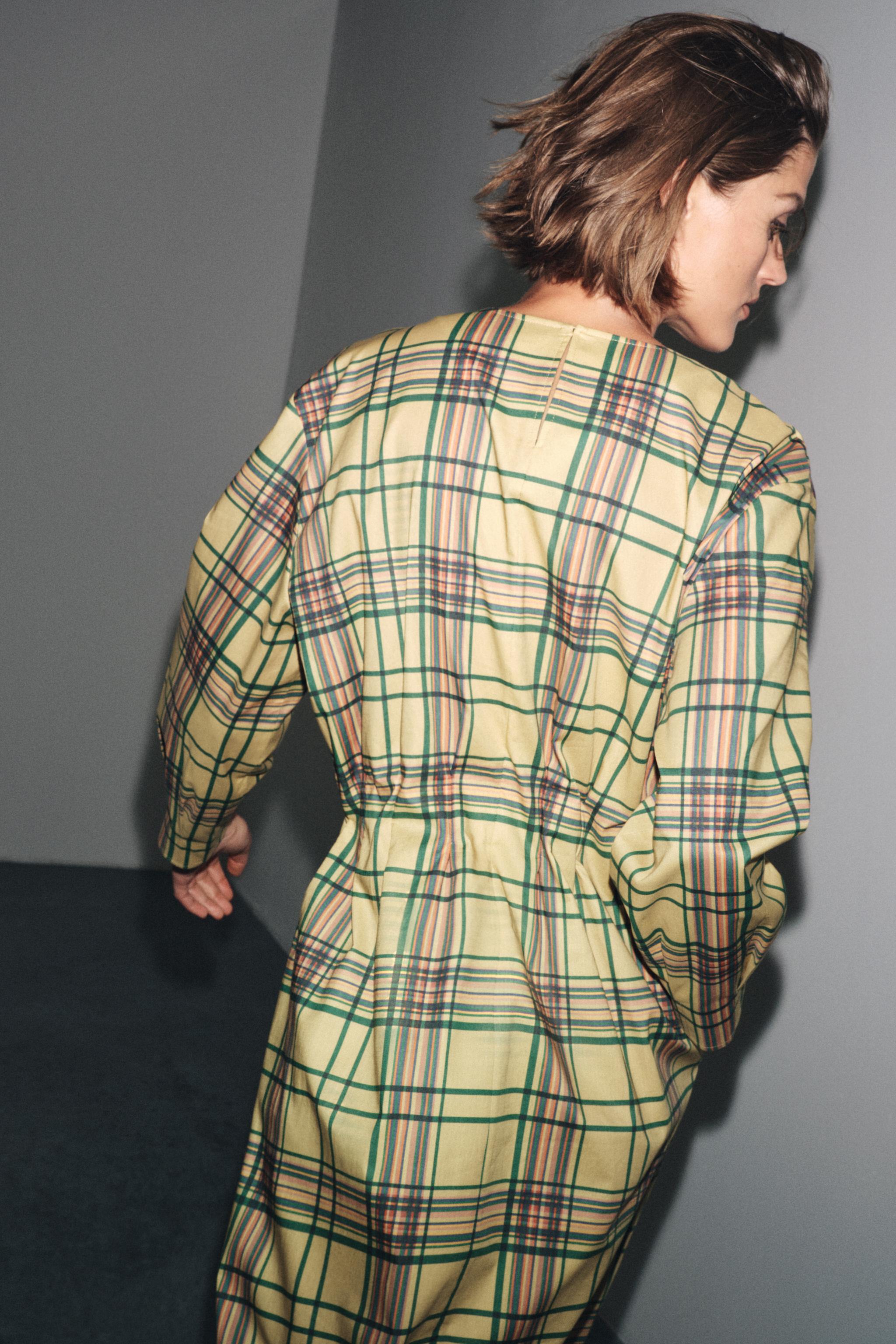 ZW COLLECTION PLAID MIDI DRESS