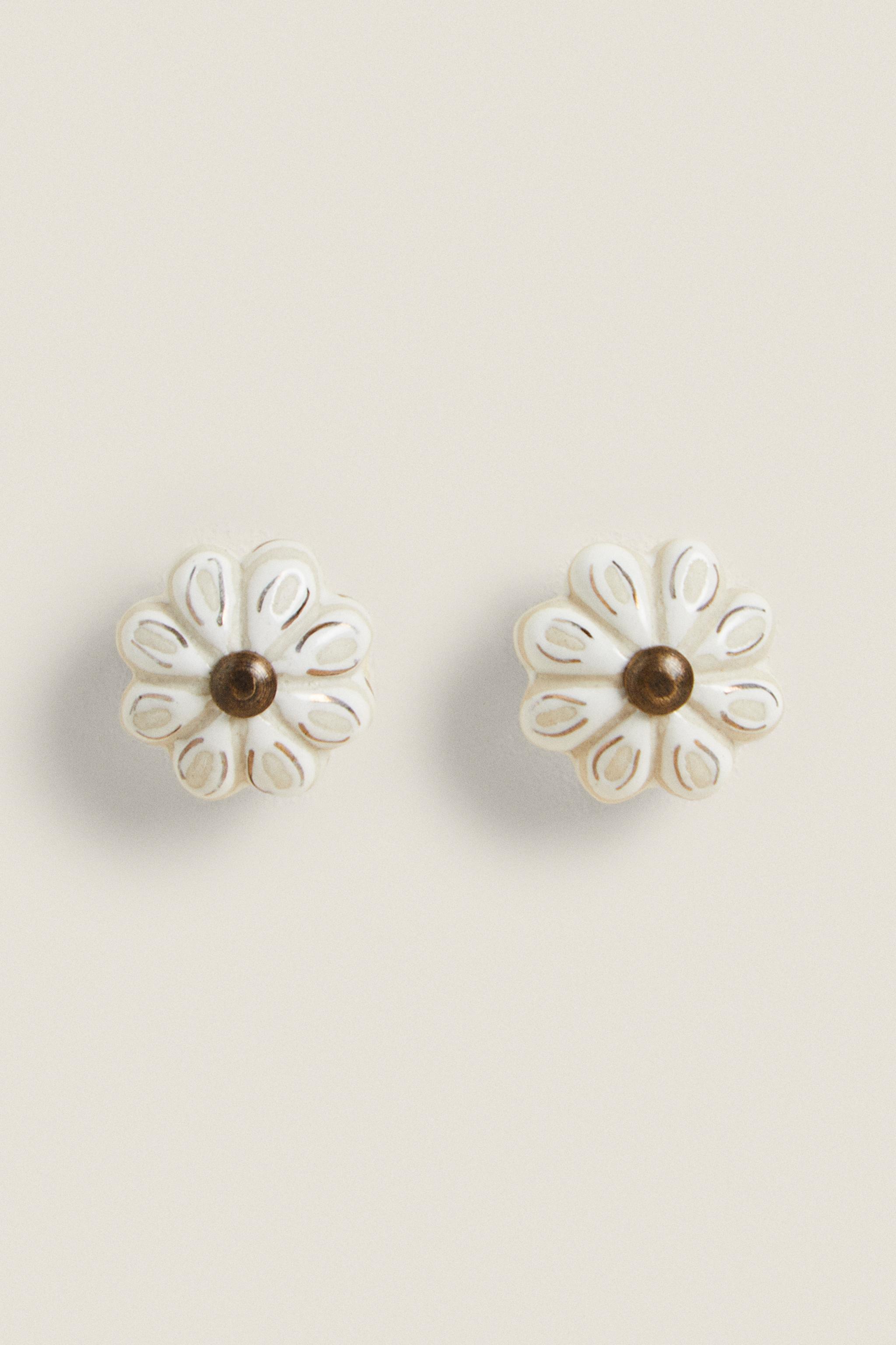 SET OF CERAMIC FLOWER KNOBS (SET OF 2)
