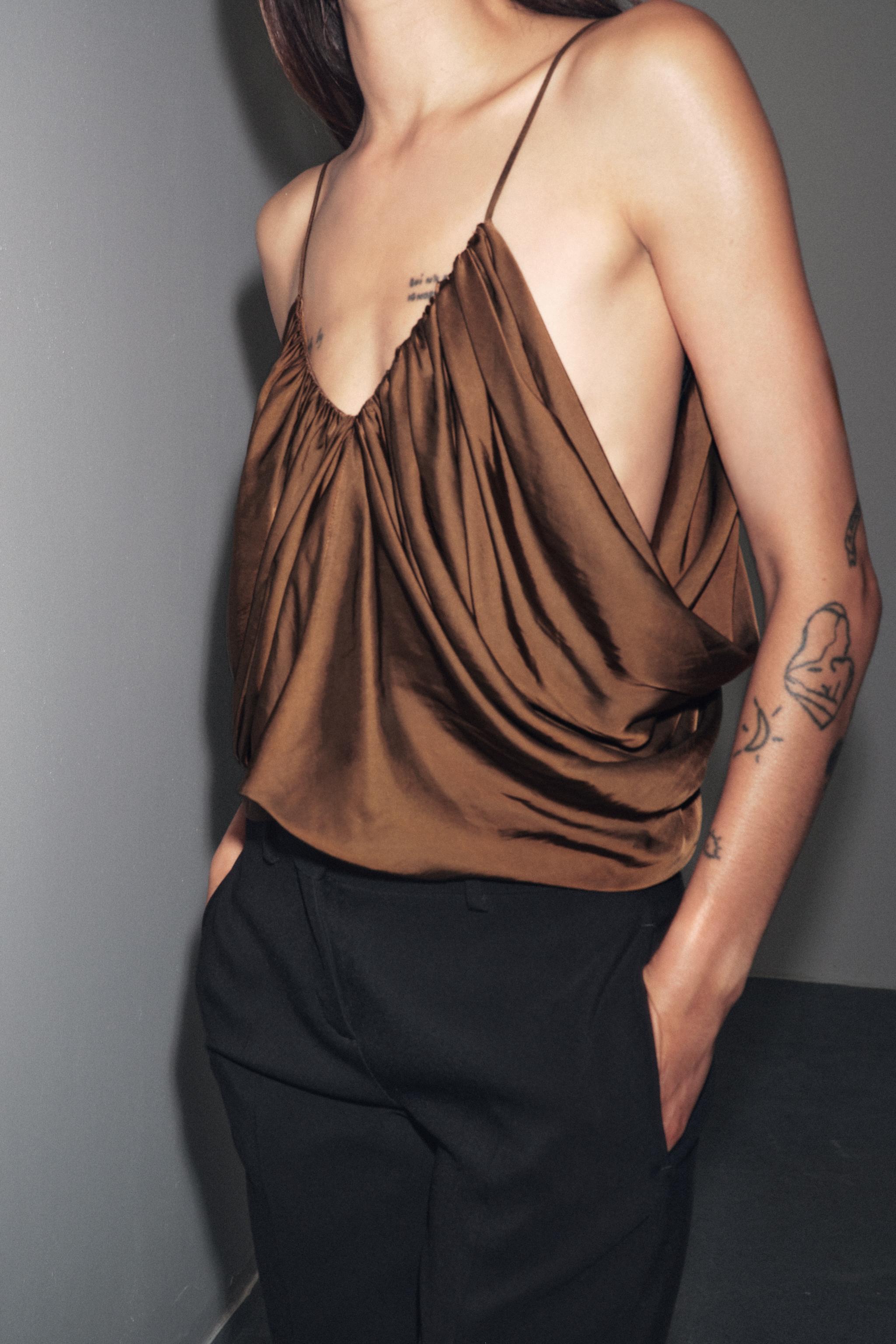 ZW COLLECTION SATIN DRAPED TOP