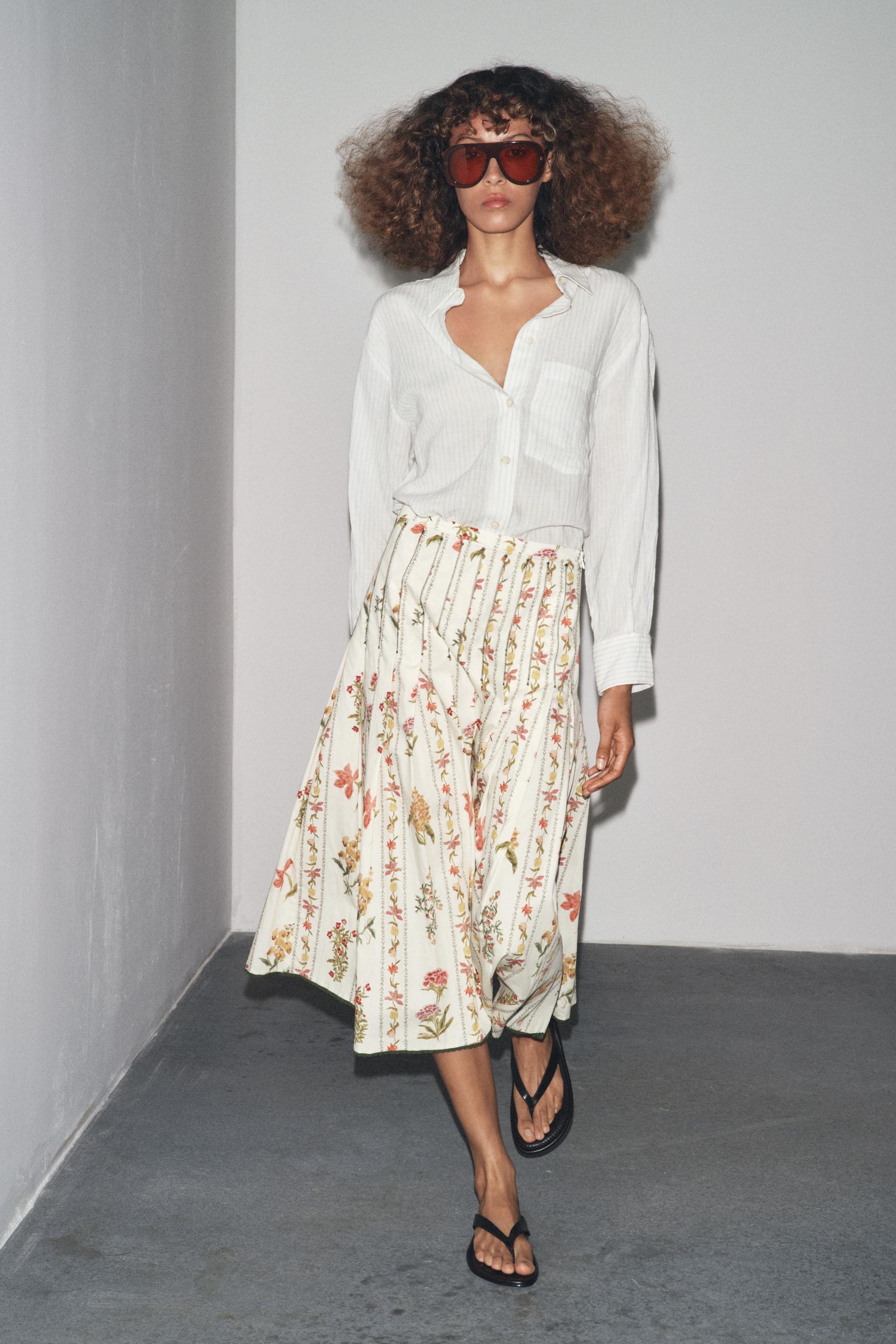 ZW COLLECTION FLORAL PLEATED SKIRT