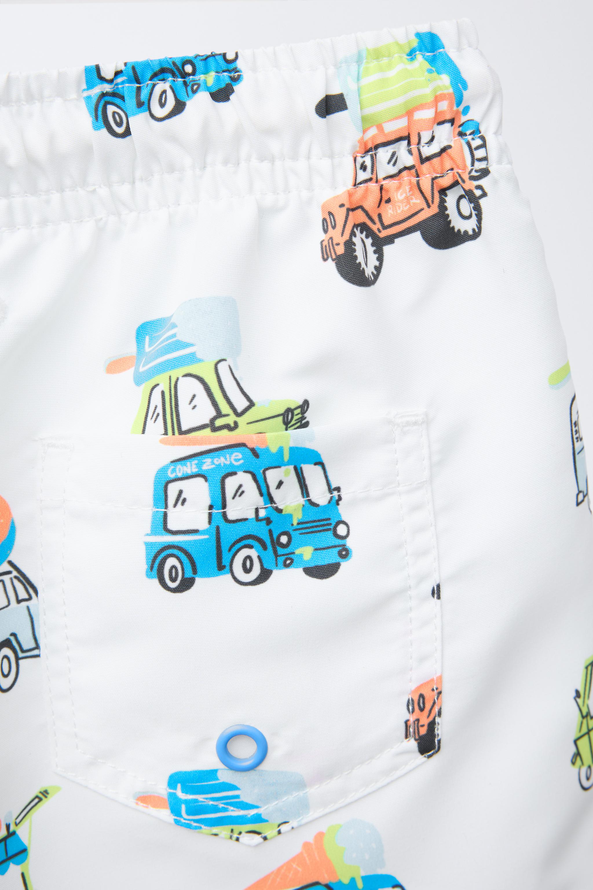 2-6 YEARS/ CARS AND ICE CREAM SWIM SHORTS
