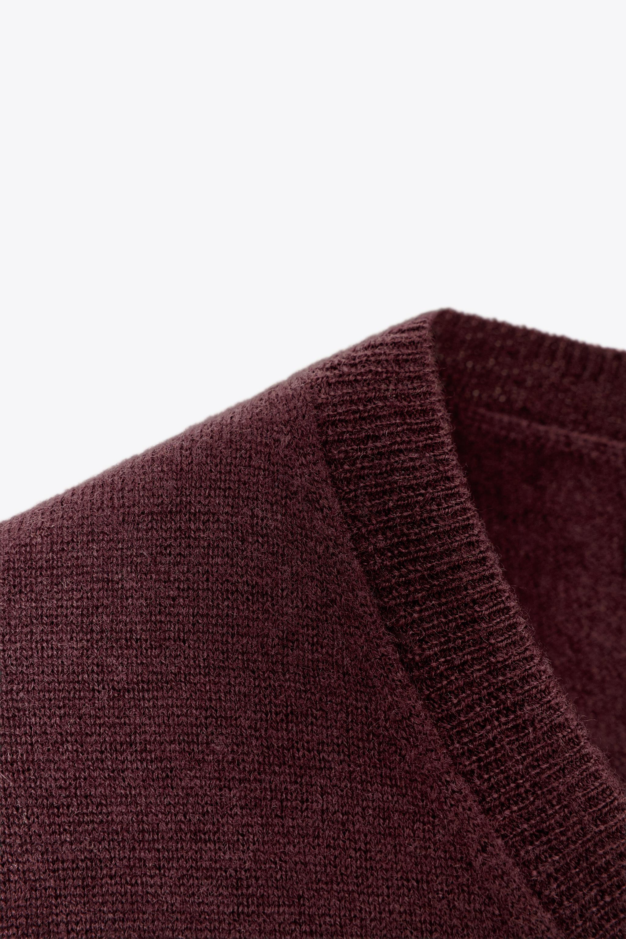 100% WOOL KNIT SWEATER SHORT SLEEVE