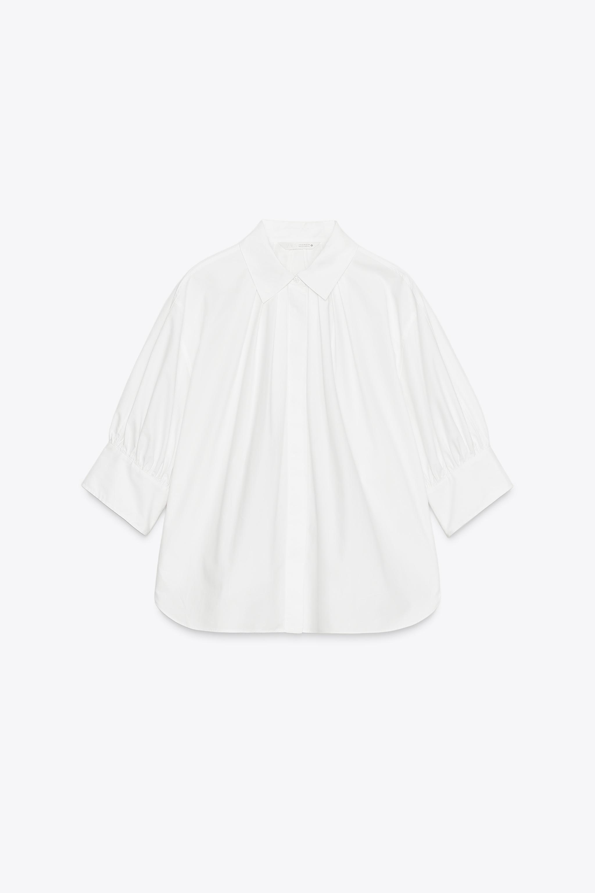 ZW COLLECTION PLEATED BALLOON SLEEVE SHIRT