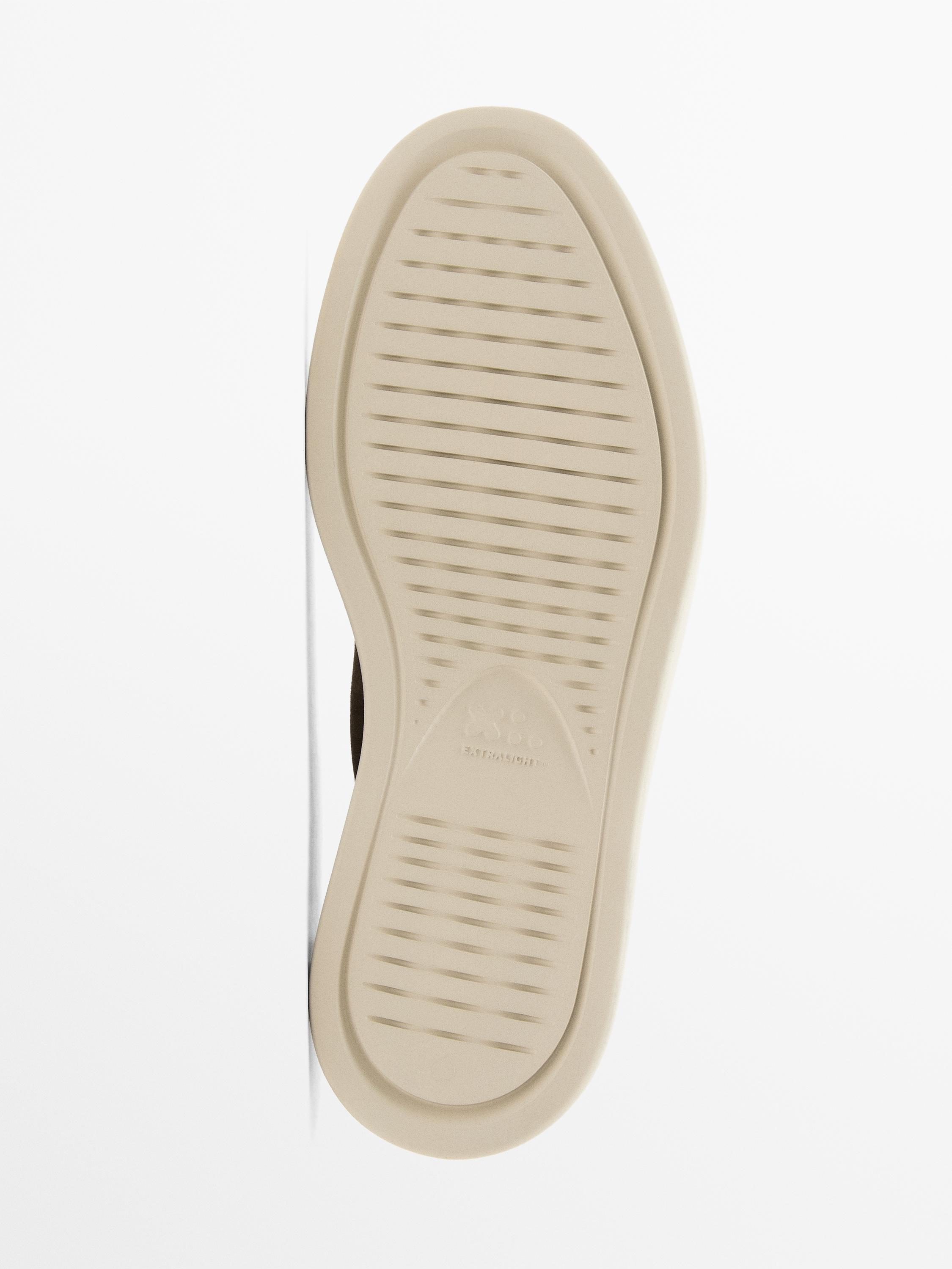 Leather lace-up high-top trainers