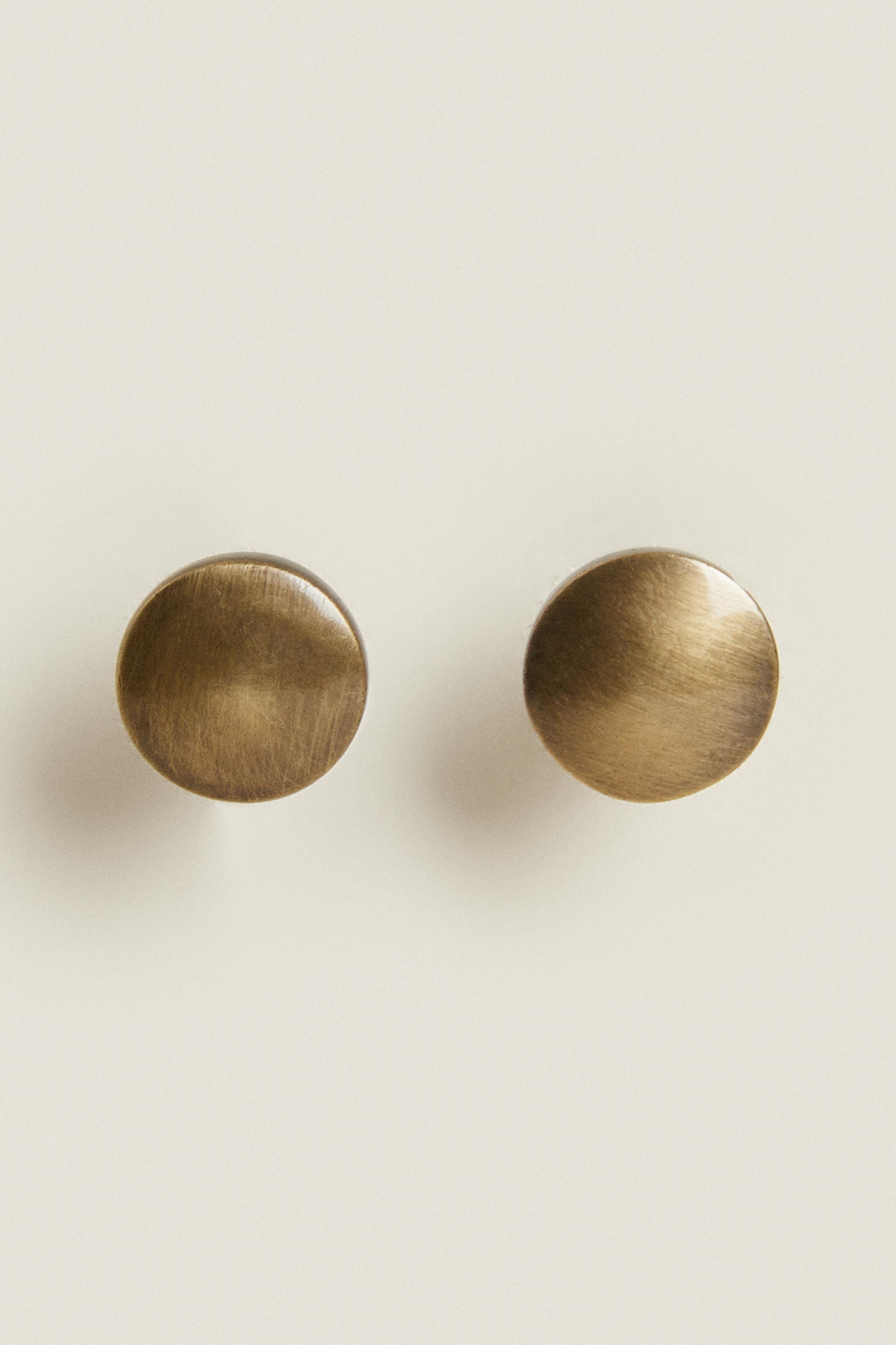 SET OF ROUND BRASS KNOBS (SET OF 2)