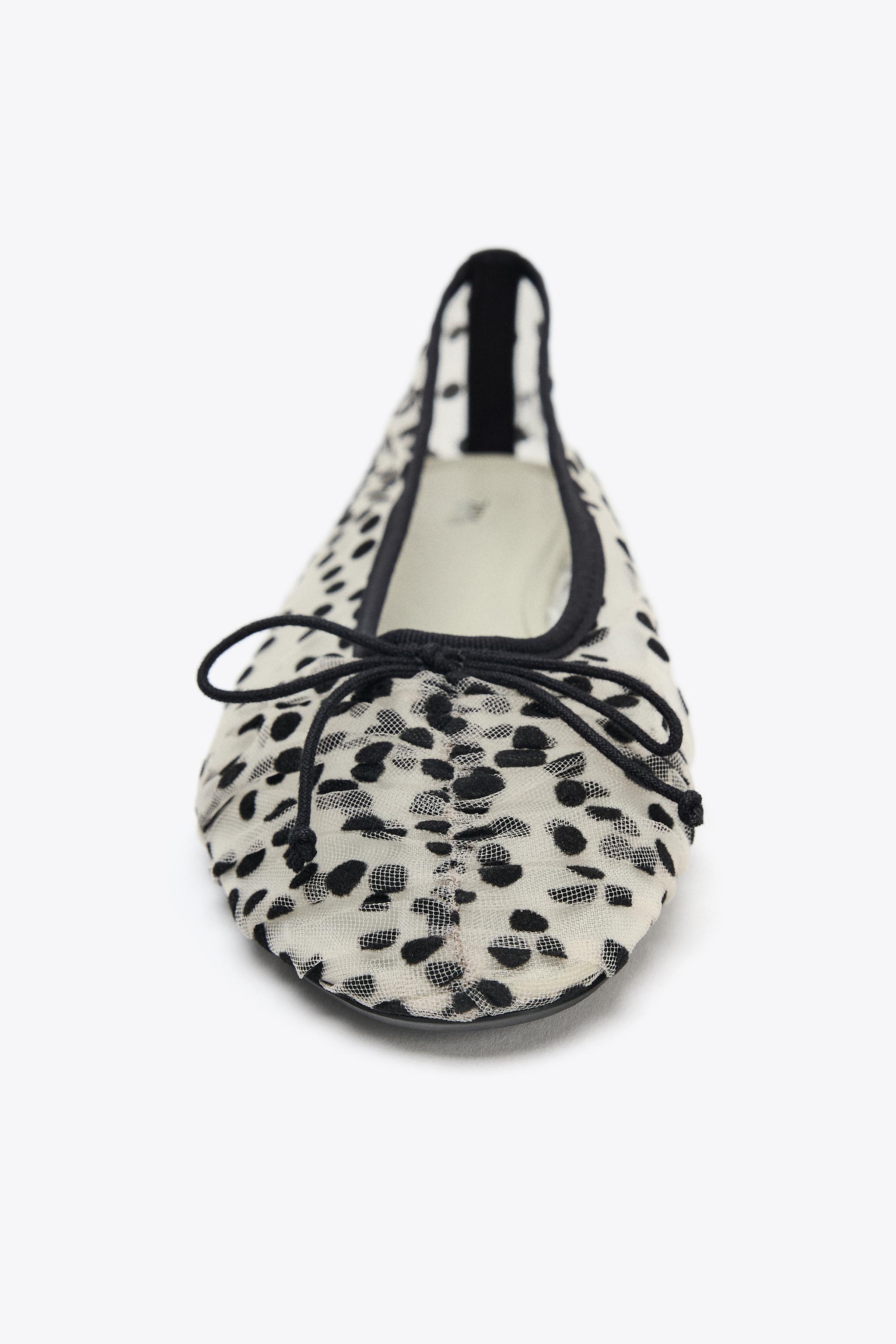 MESH BALLET FLATS WITH BOW