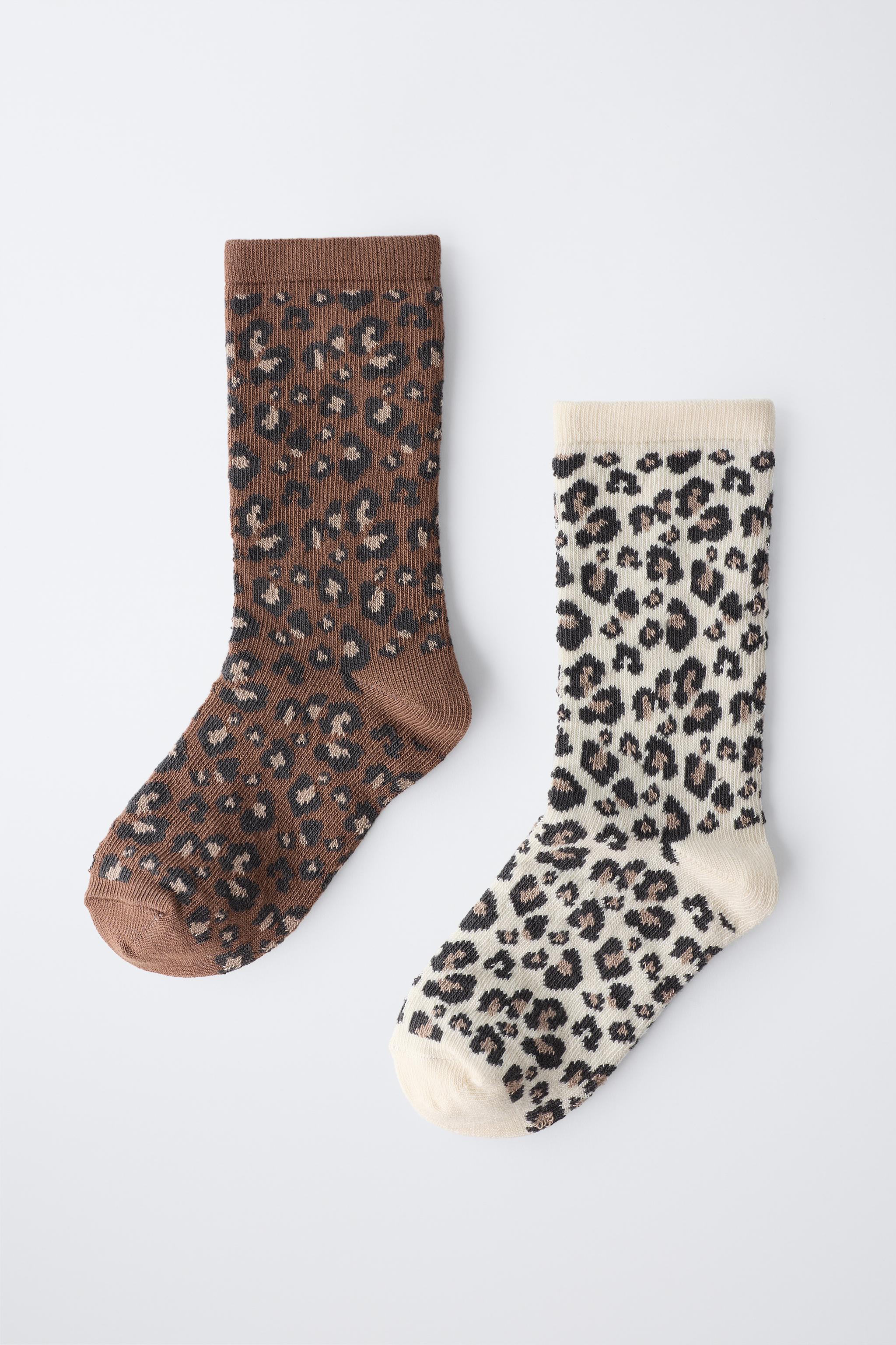 TWO-PACK OF LONG ANIMAL PRINT SOCKS