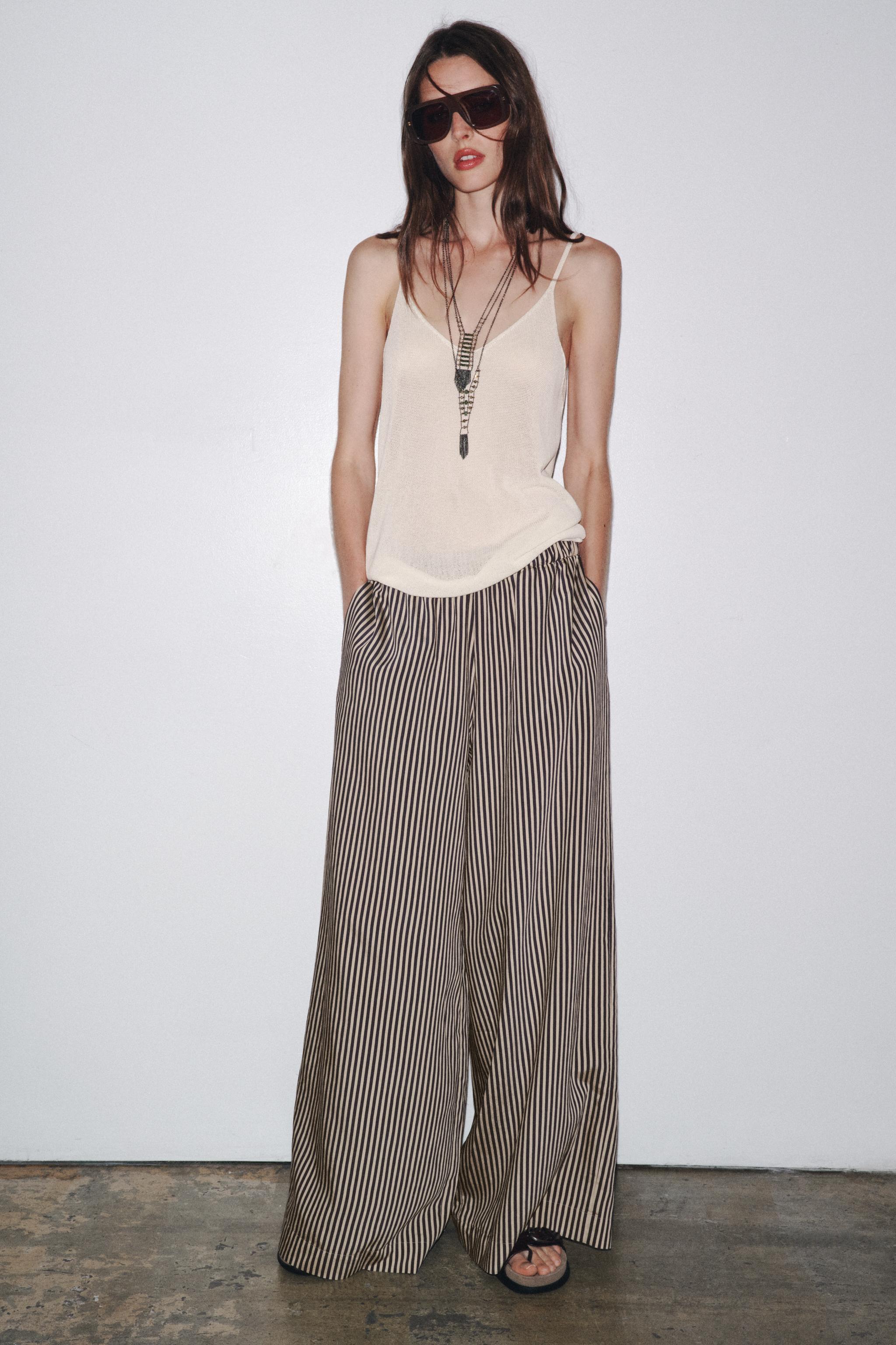 ZW COLLECTION STRIPED FLOWY PANTS