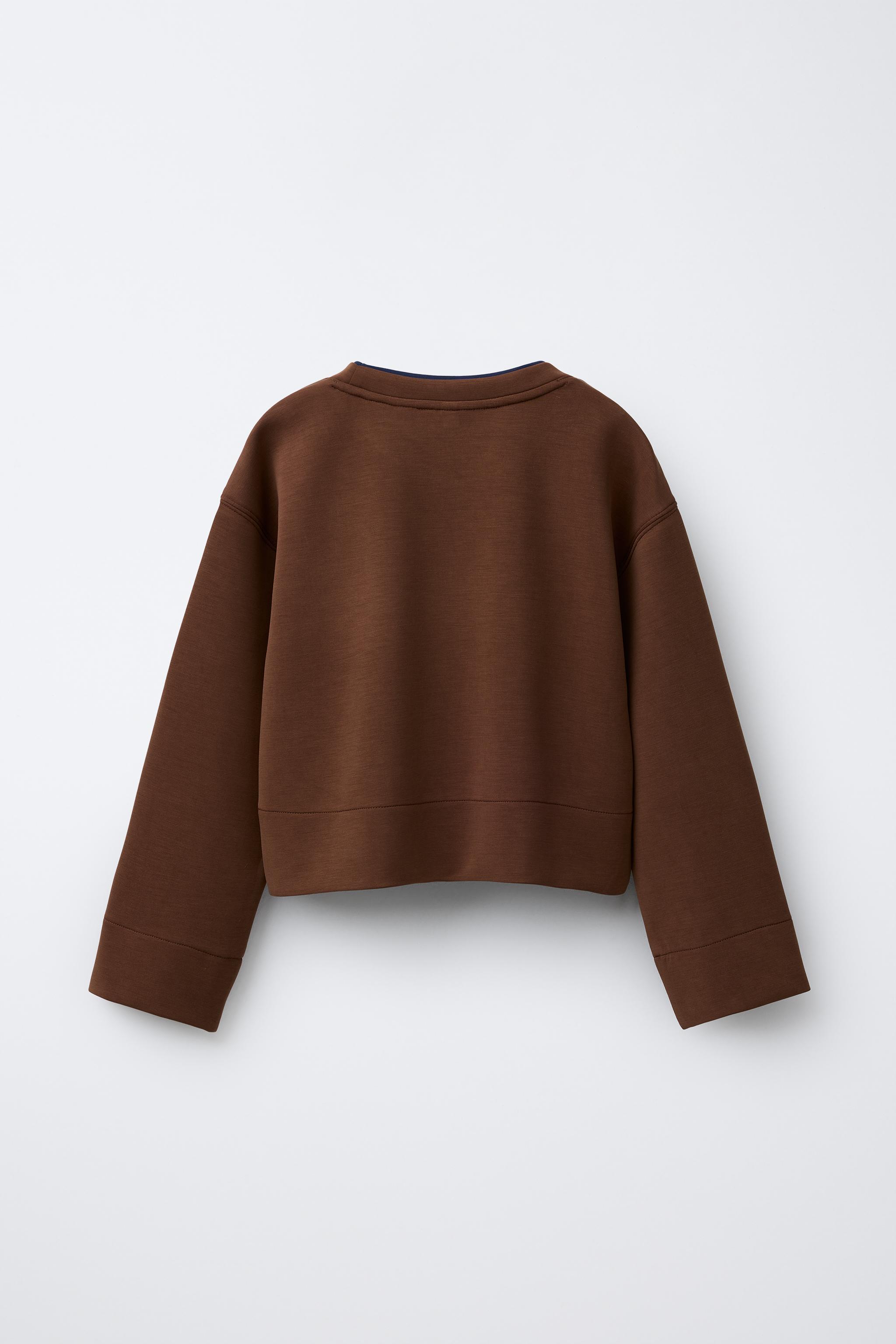 MODAL SWEATSHIRT WITH CONTRAST NECK