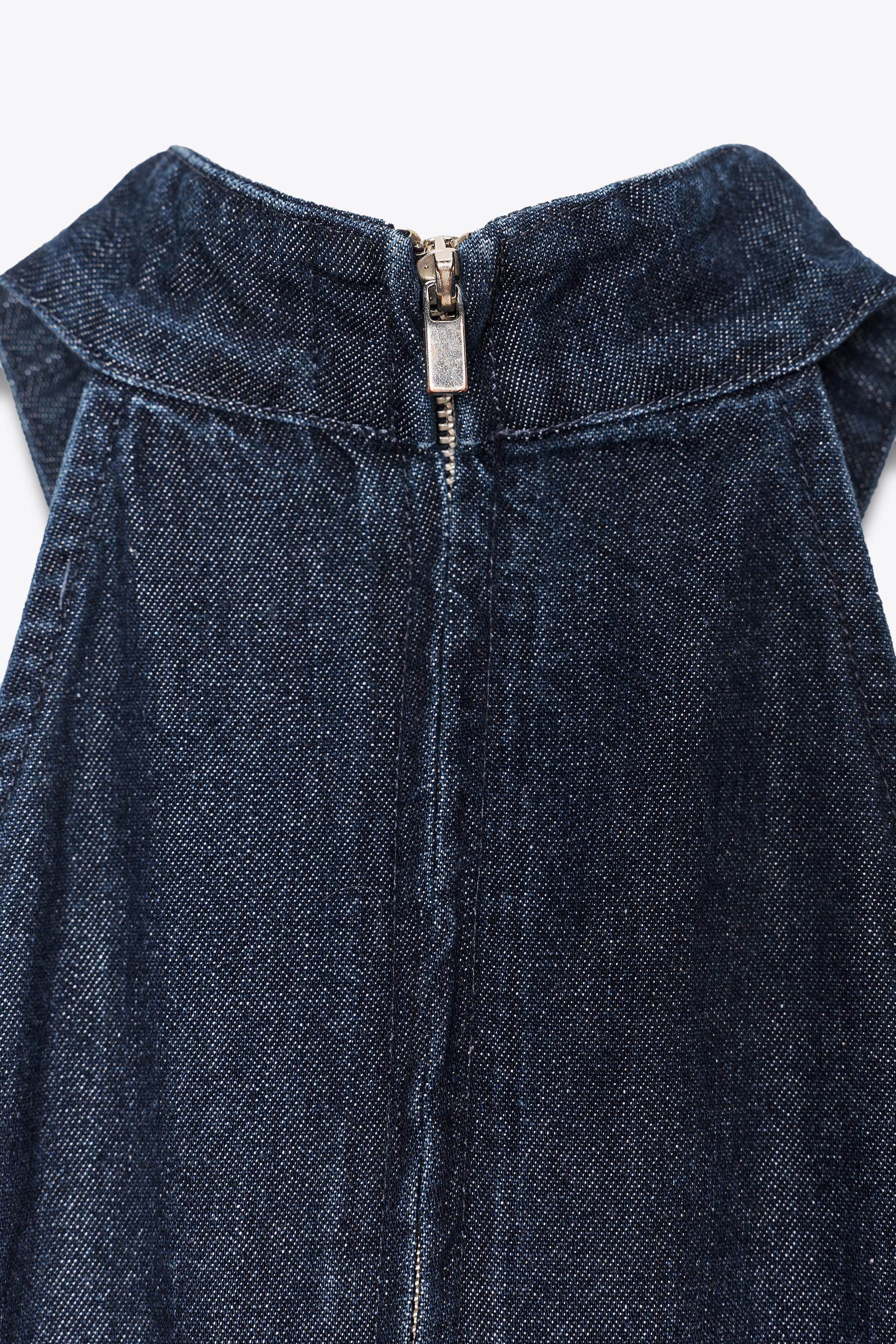 TRF HALTER DENIM DRESS