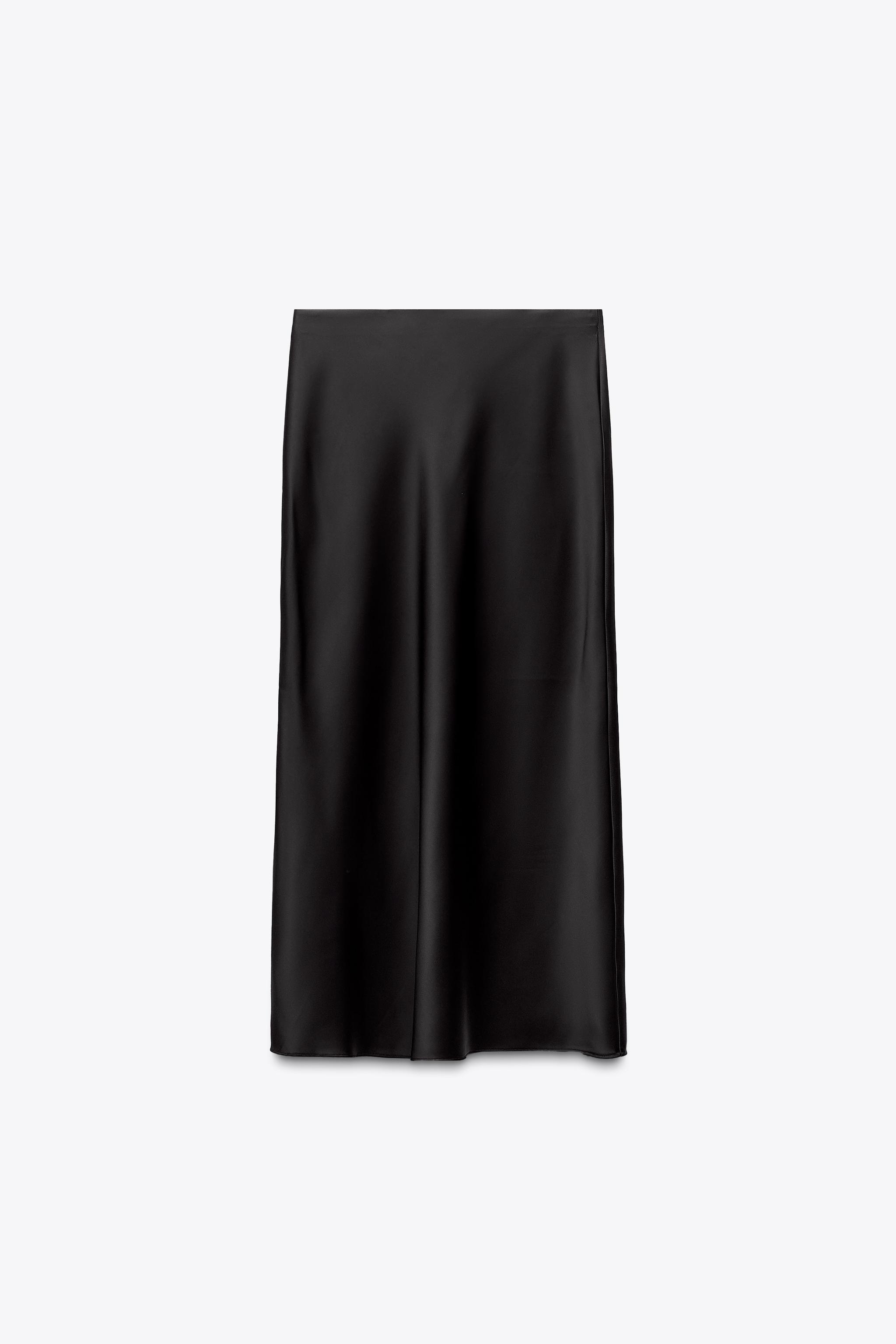 SATIN MIDI SKIRT
