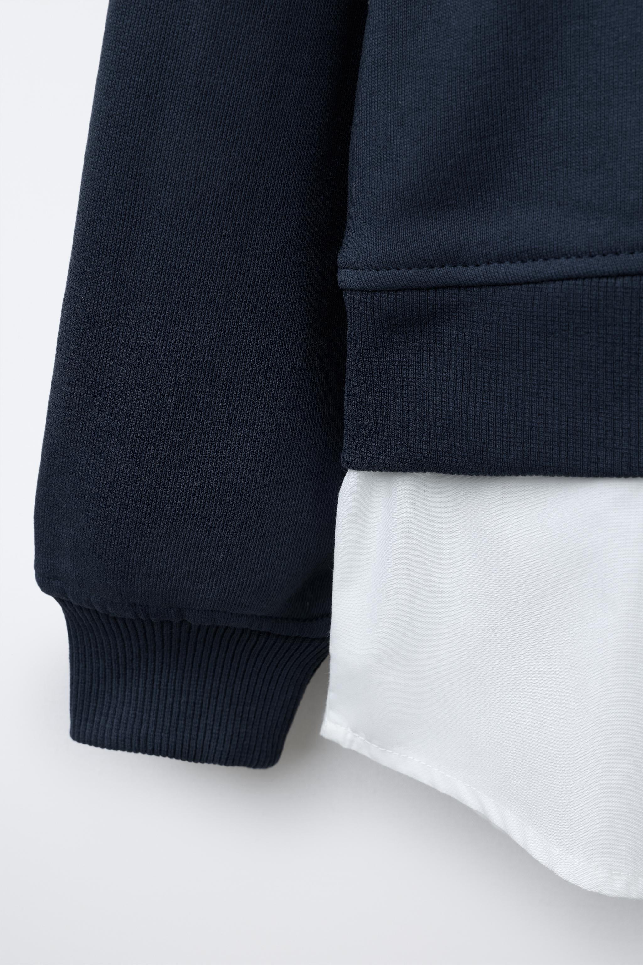 EMBROIDERED TEXT MIXED SWEATSHIRT