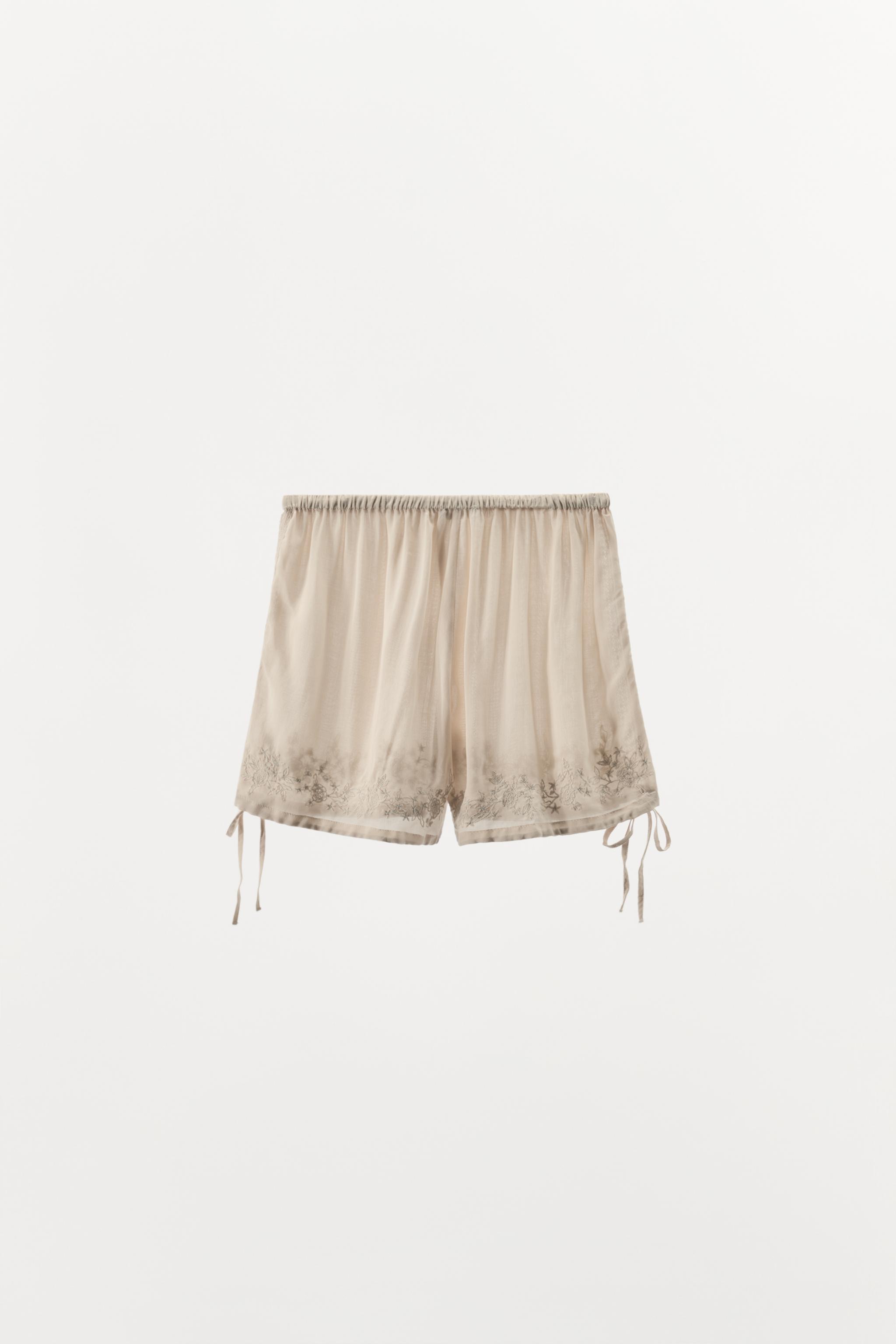 EMBROIDERED BEADED SHORTS