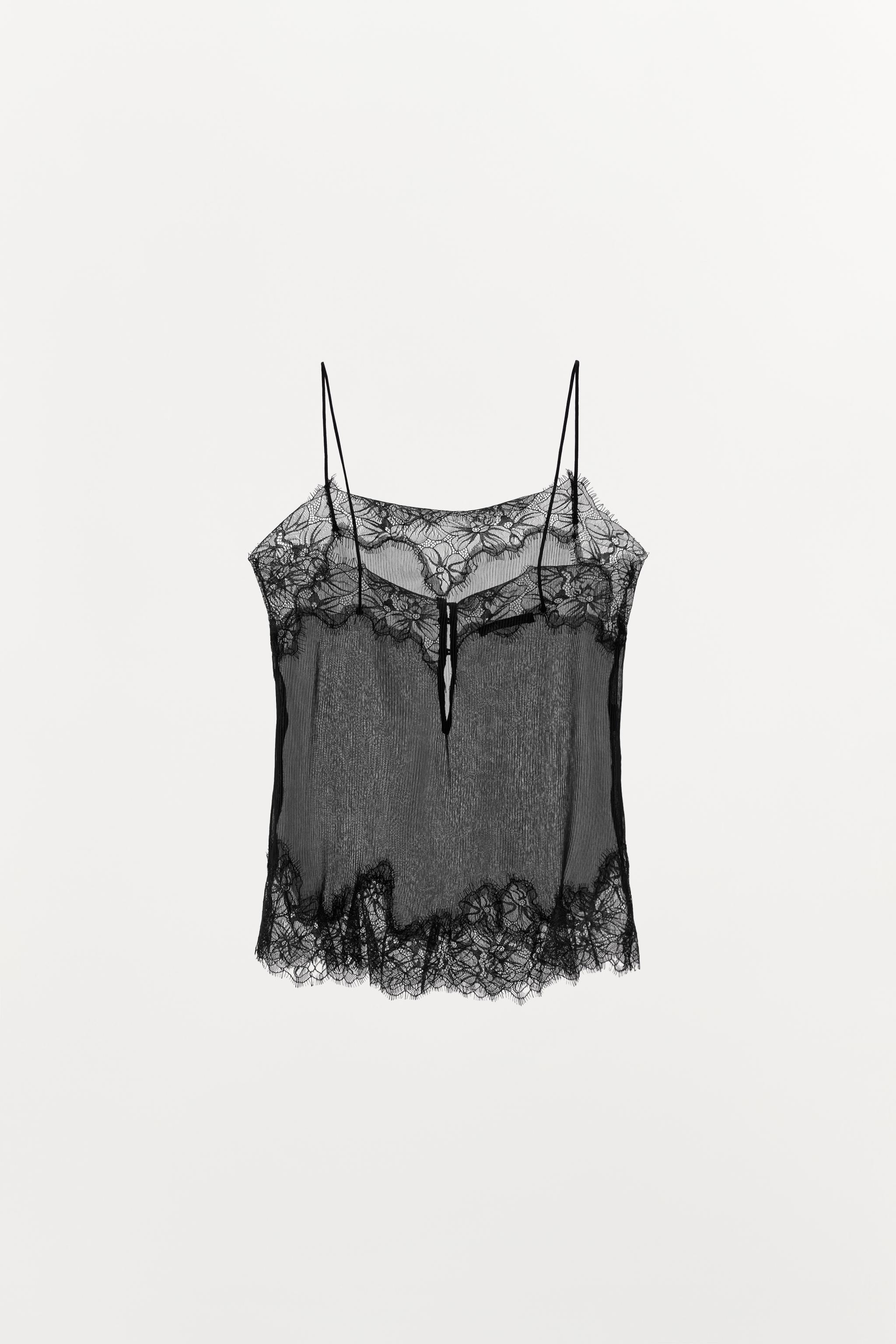 PLEATED LACE TOP