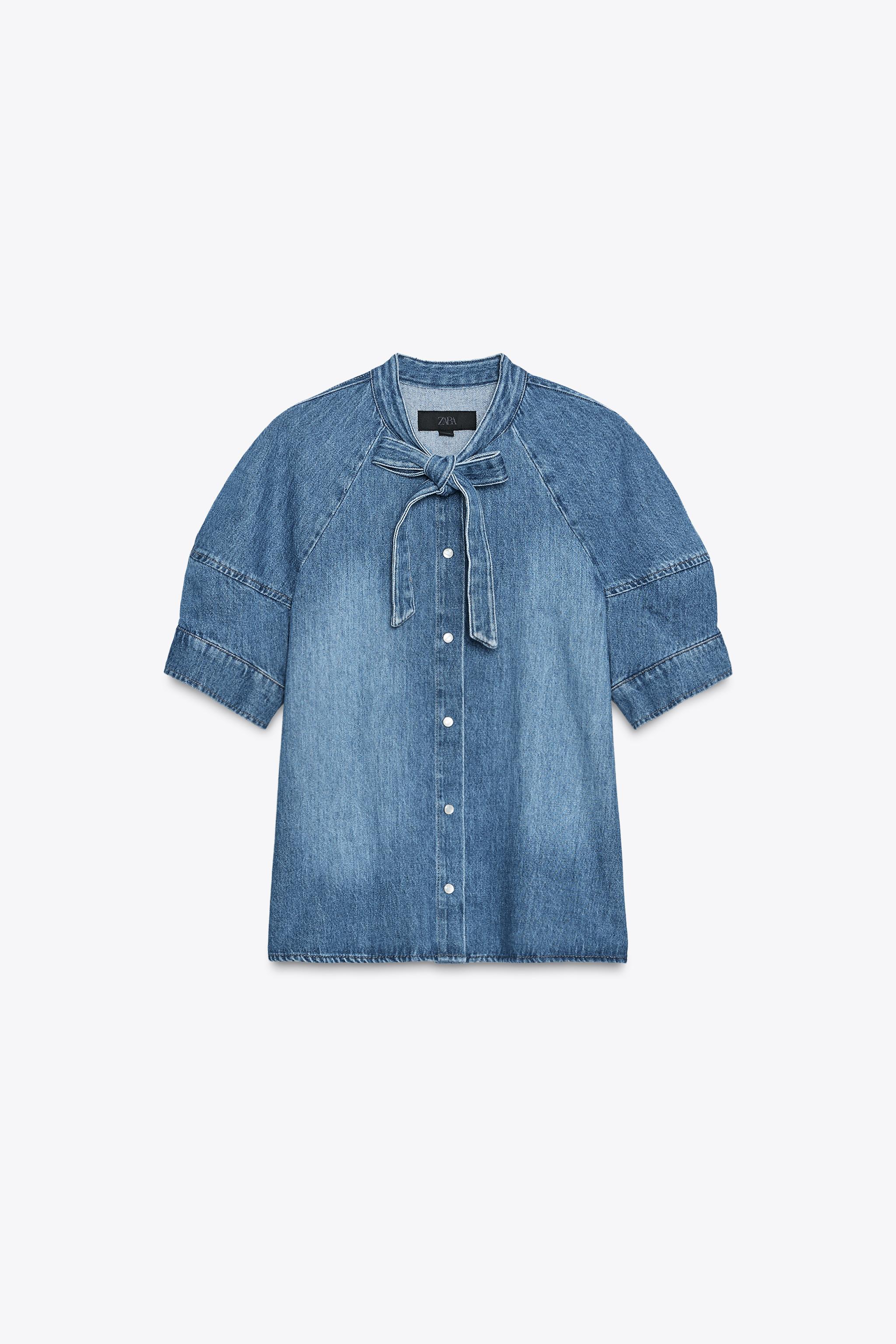 ZW COLLECTION DENIM TIE SHIRT