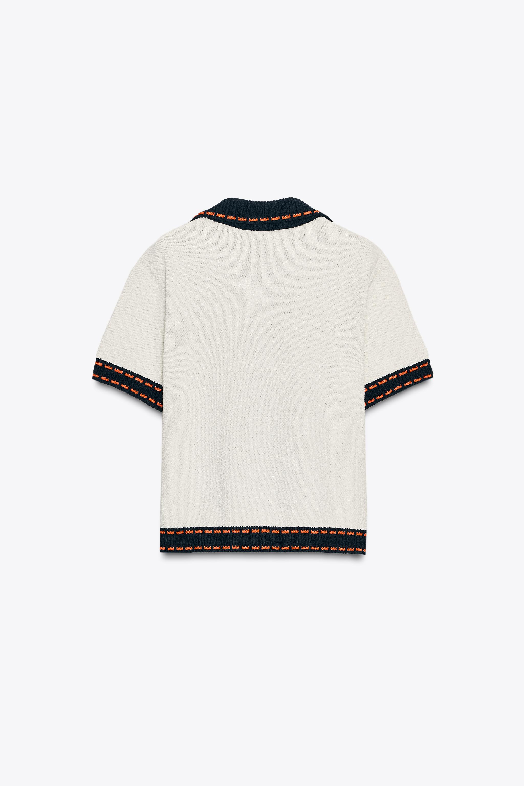 SHORT SLEEVE STITCHED KNIT CARDIGAN