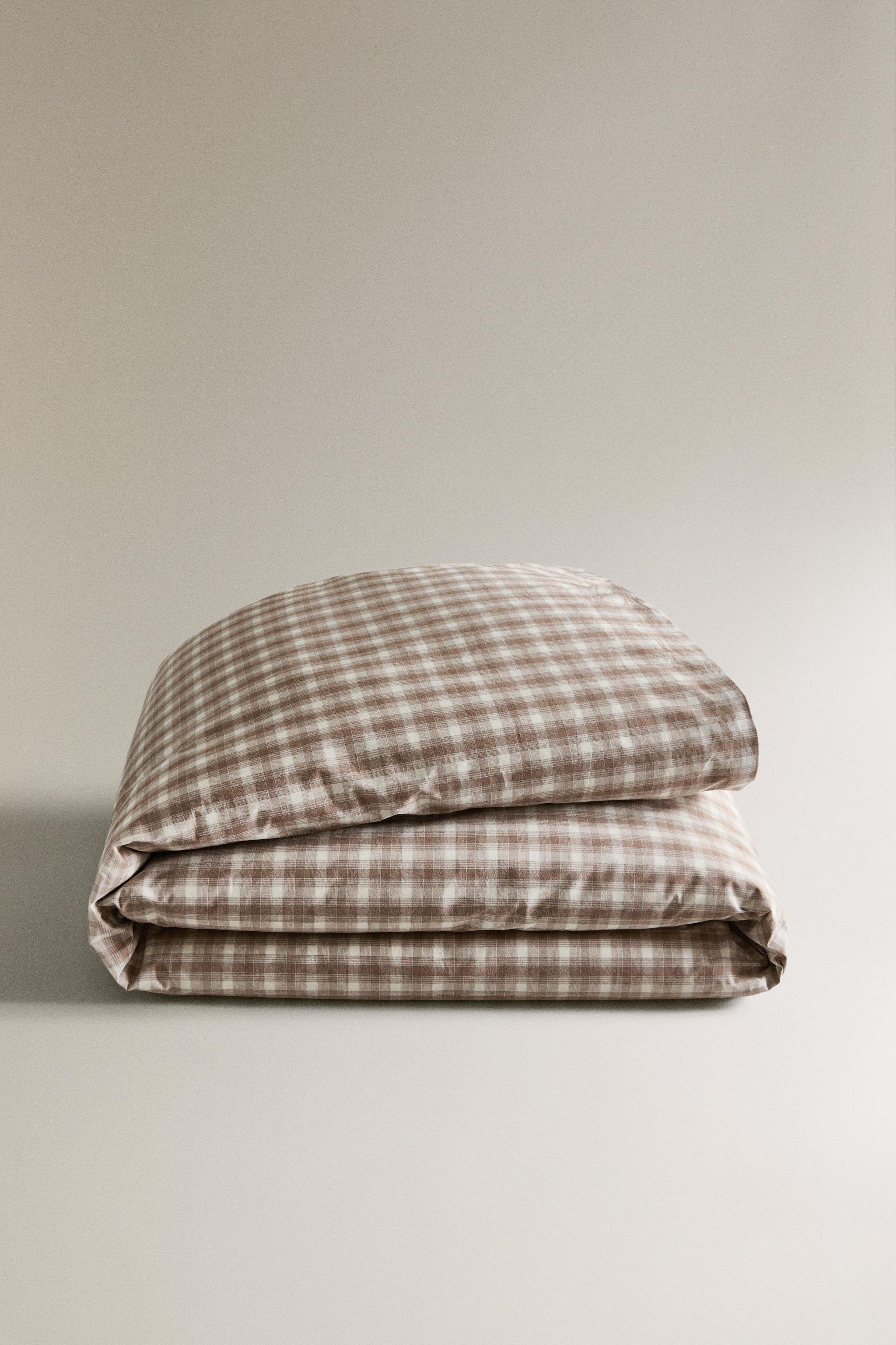 CHILDREN'S CHECK FLANNEL DUVET COVER