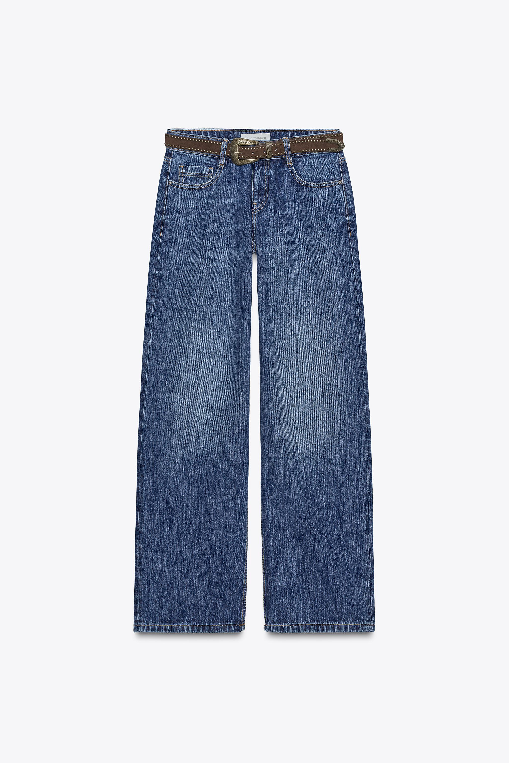 Z1975 WIDE LEG LOW RISE BELT JEANS