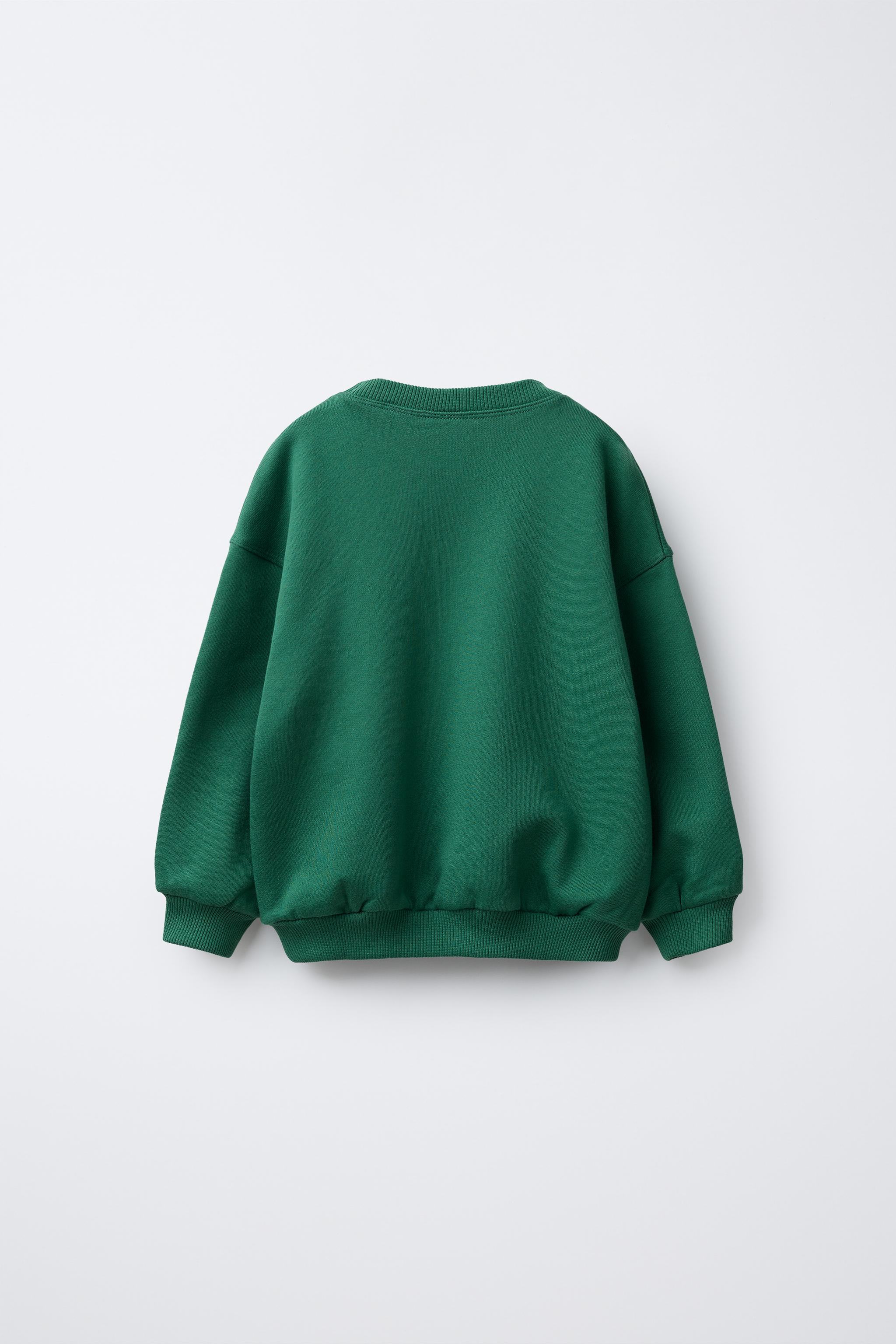 TEXT AND BEAR PATCH SWEATSHIRT