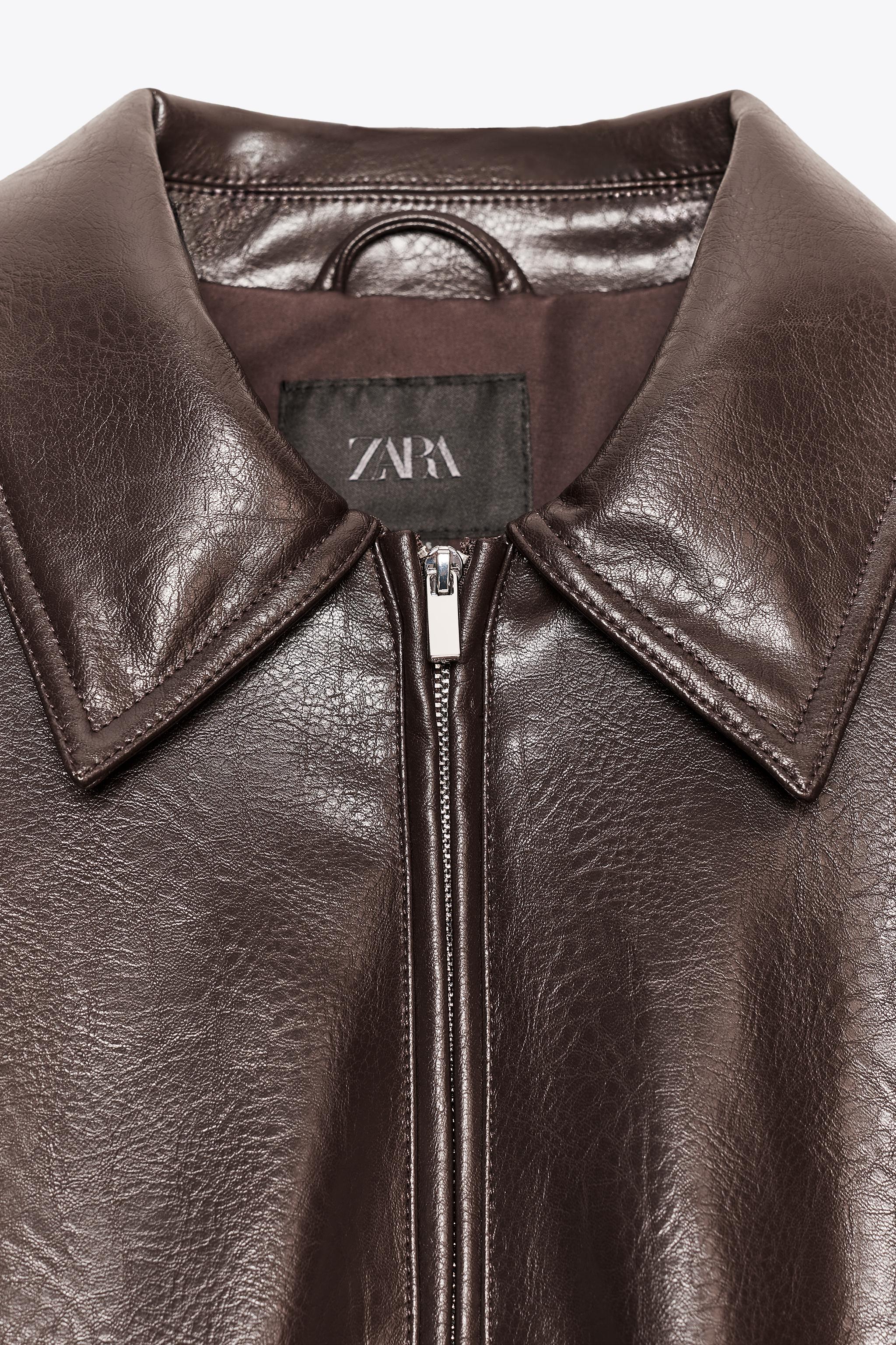 FAUX LEATHER BOMBER JACKET
