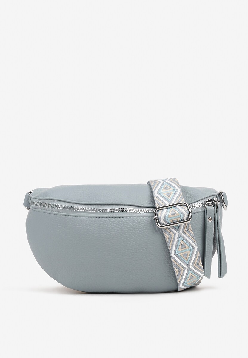 Ciemnobeżowa Nerka z Materiałowym Paskiem w Mozaikowe Wzorki Delavinea